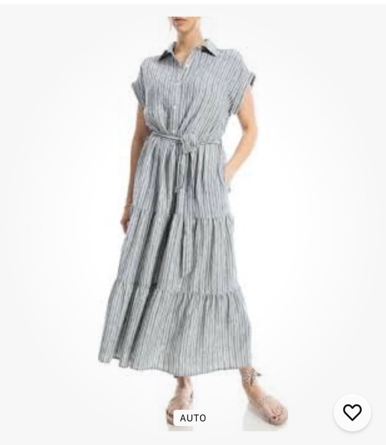 Other NWT 168$ Max Studio Cap Sleeve Tiered Maxi Shirtdress Size L / US 10 / IT 46 - 1 Thumbnail