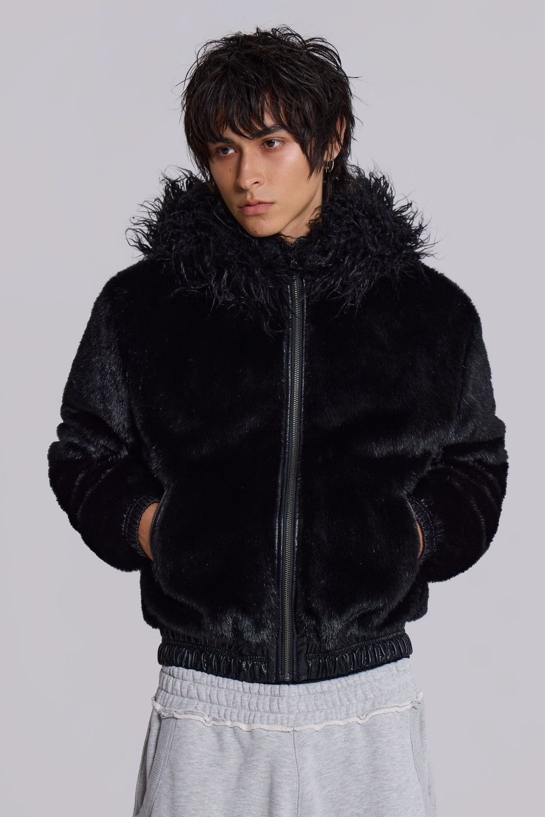 Jaded London Jaded London Raven Faux Fur Jacket Size US L / EU 52-54 / 3 - 6 Thumbnail
