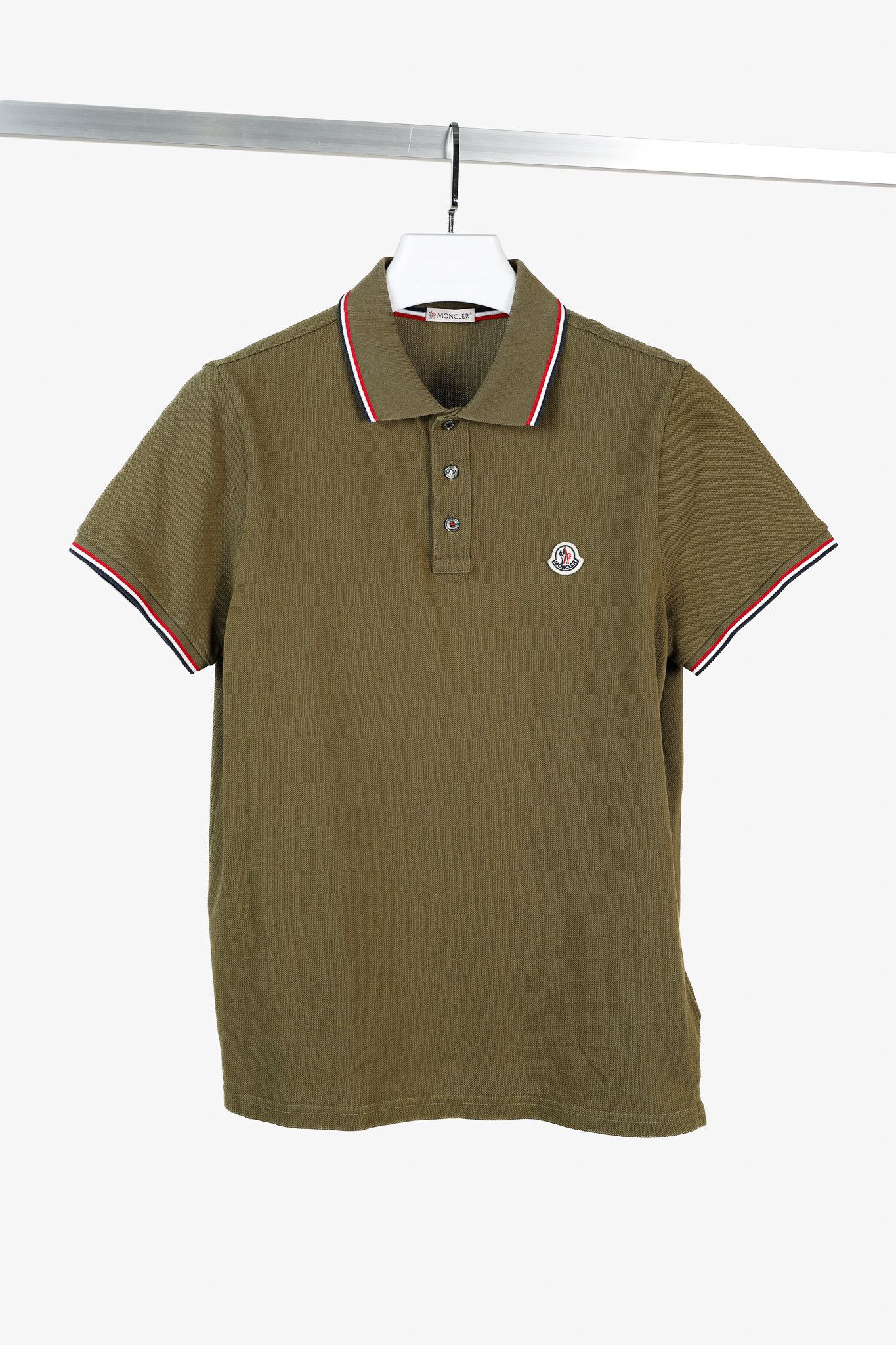 Moncler Maglia Polo Manica Corta Trimmed Cotton Polo Shirt
