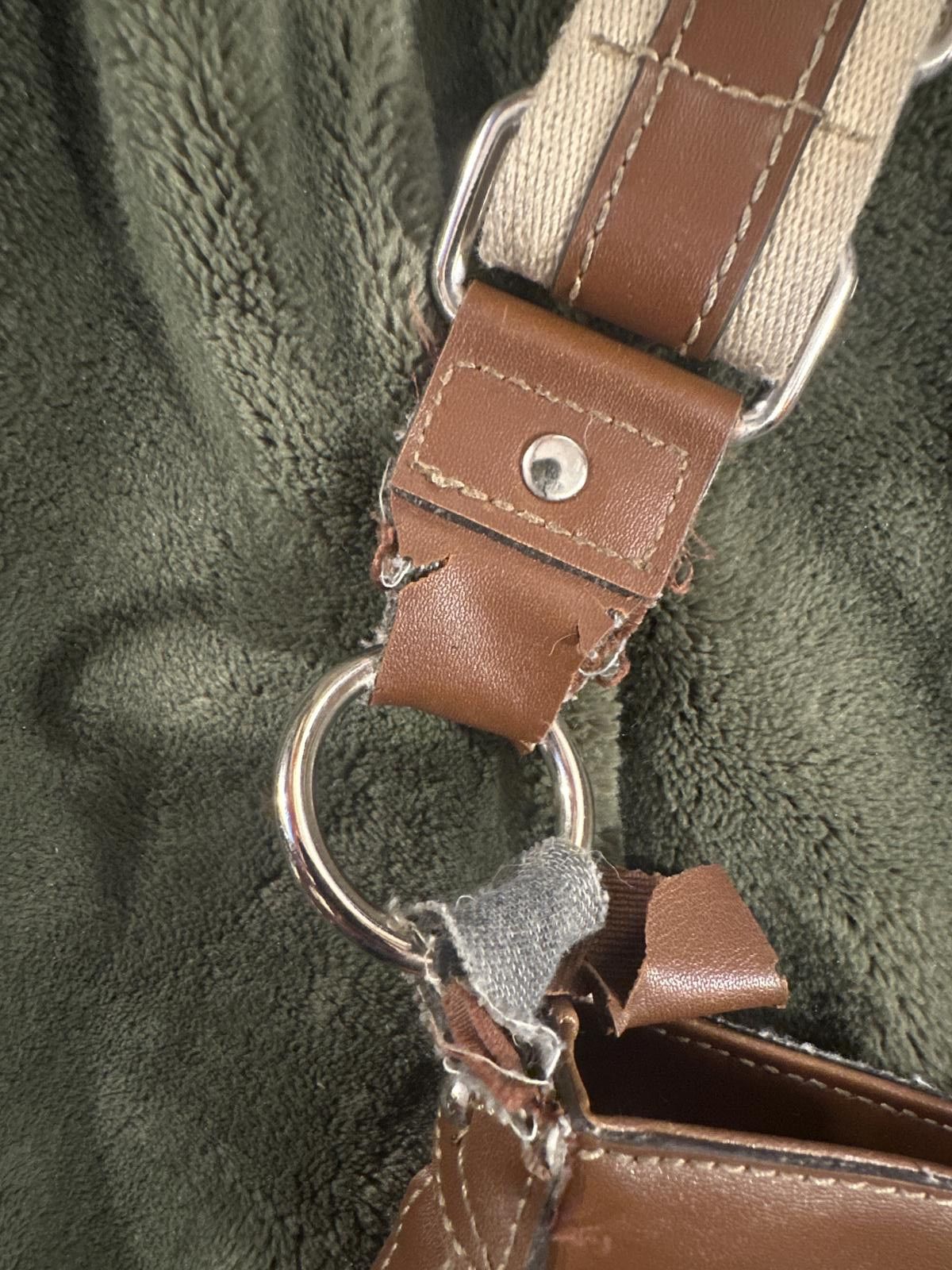 Chaps CHAPS Orange Purse w/ Leather and Tan Details Size ONE SIZE - 6 Thumbnail