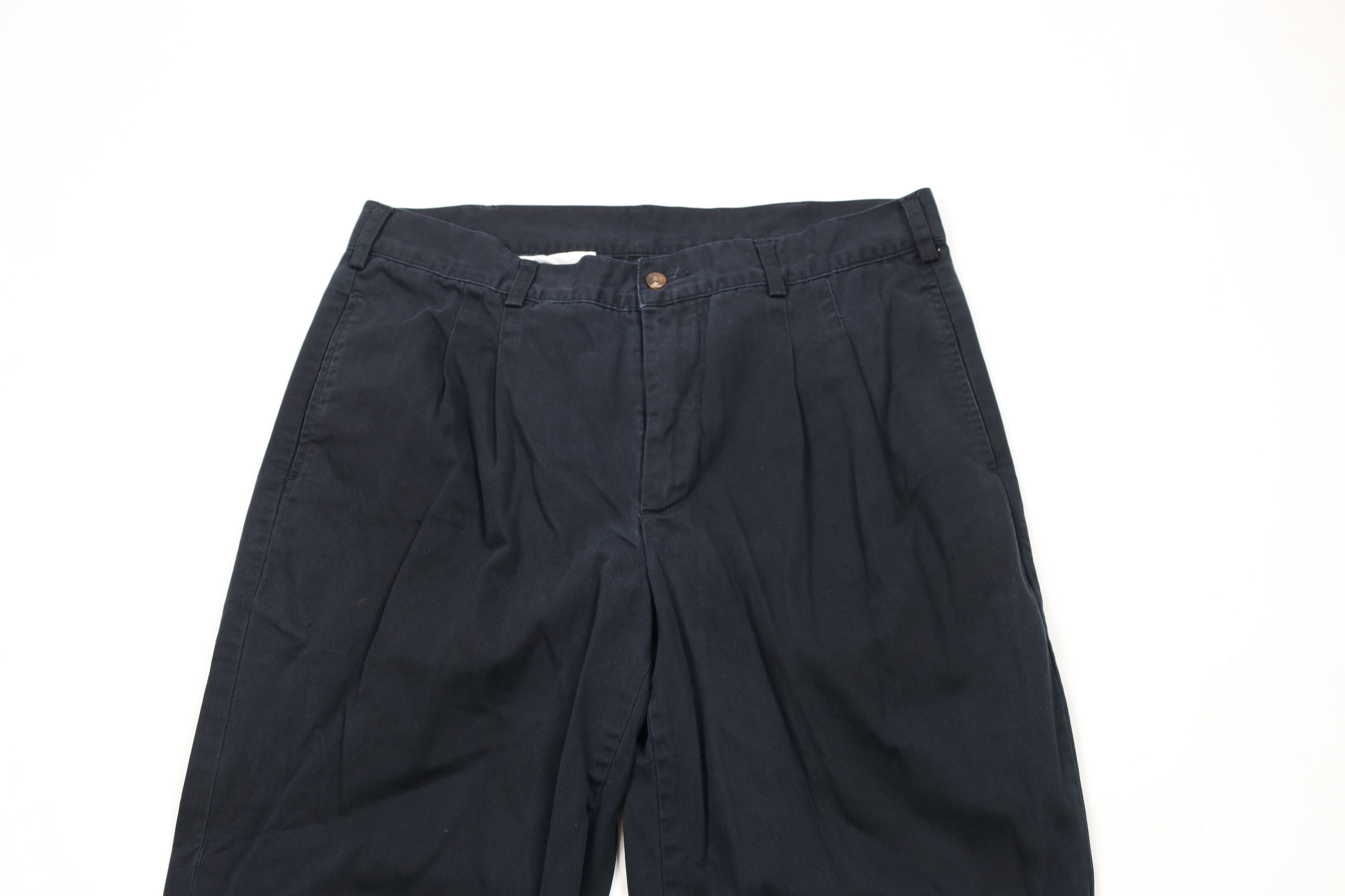 Cabelas × Vintage Vintage Cabelas Pleated Cuffed Straight Leg Chino Pants Navy Size US 36 / EU 52 - 2 Thumbnail