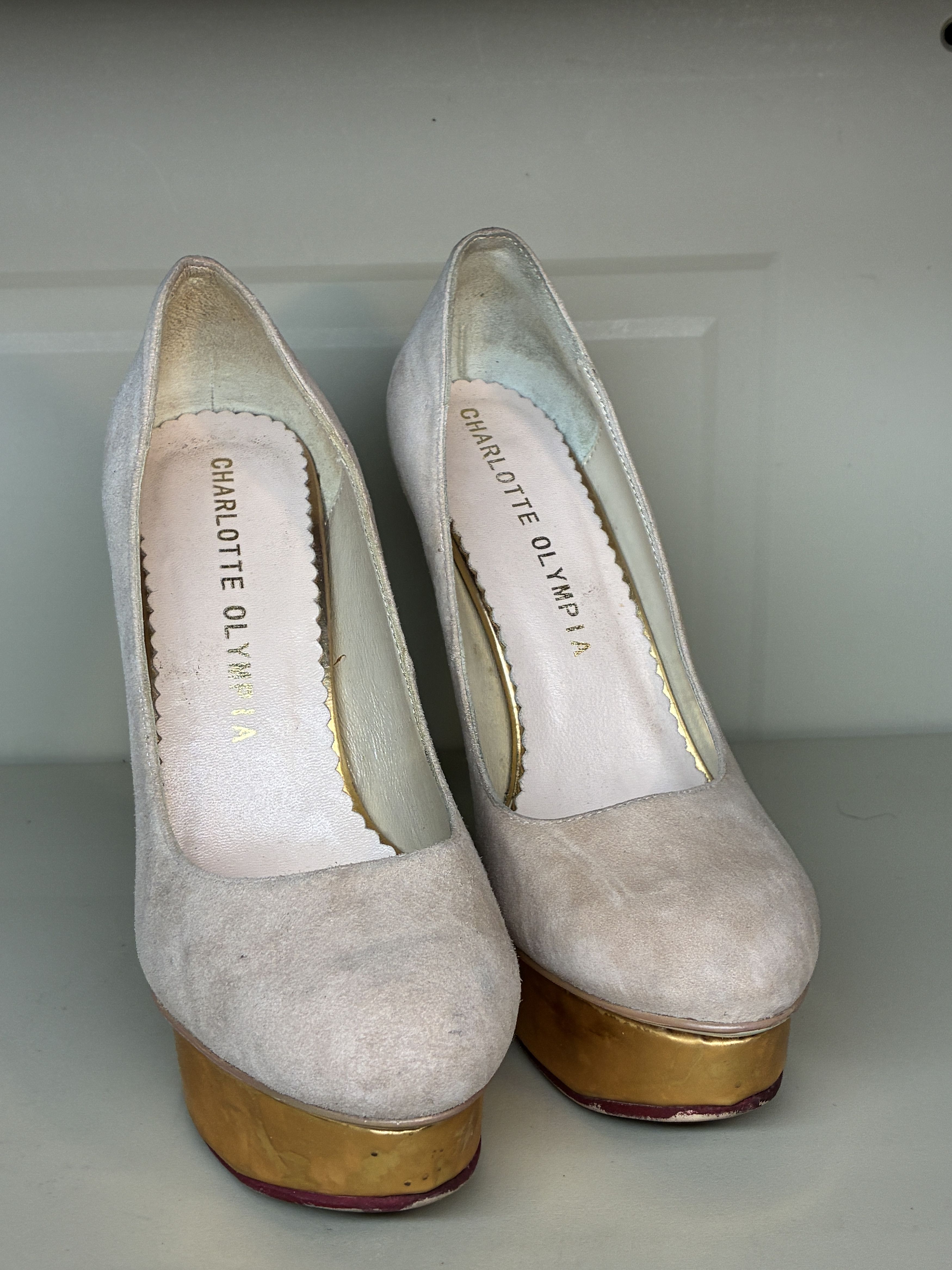 Charlotte Olympia Charlotte Olympia DOLLY Platform Pumps Heels Suede Shoes 38 Size US 7.5 / IT 37.5 - 1 Thumbnail