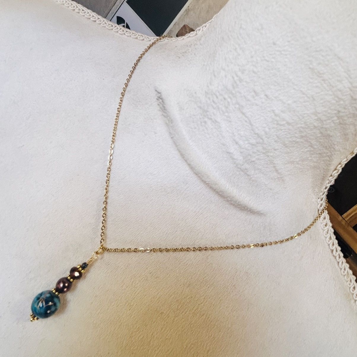 Handmade Handcrafted art glass Czech glass pearl crystal necklace set Size ONE SIZE - 4 Thumbnail