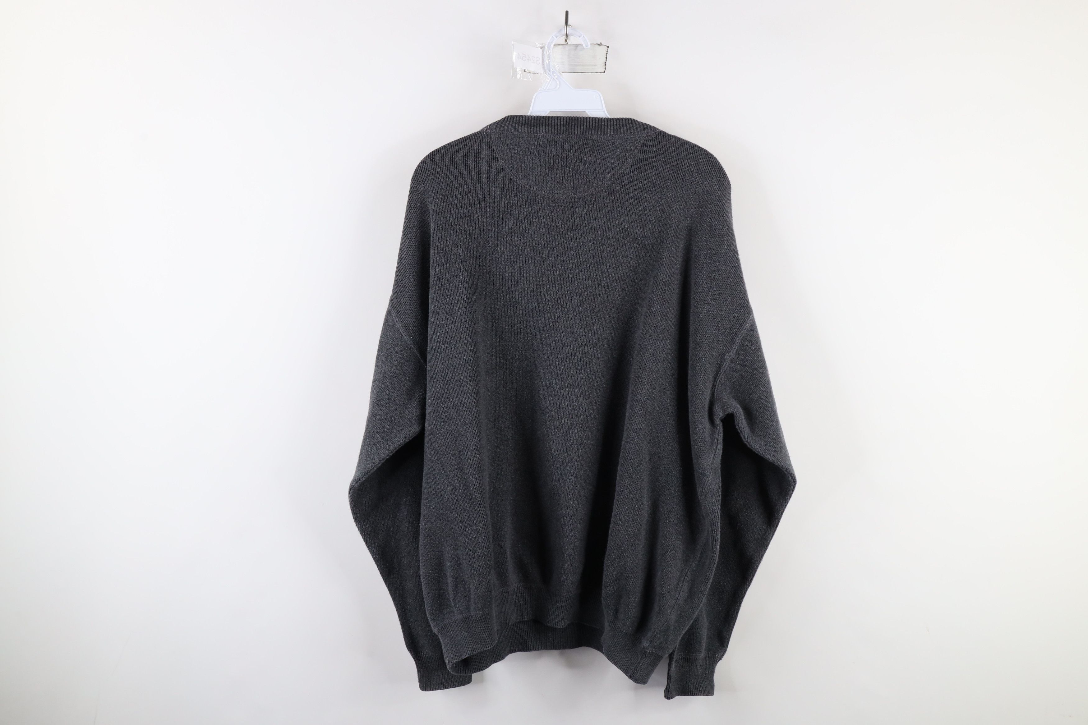 Vintage Vintage 90s Streetwear Distressed Cotton Knit Sweater Gray Size US L / EU 52-54 / 3 - 9 Thumbnail