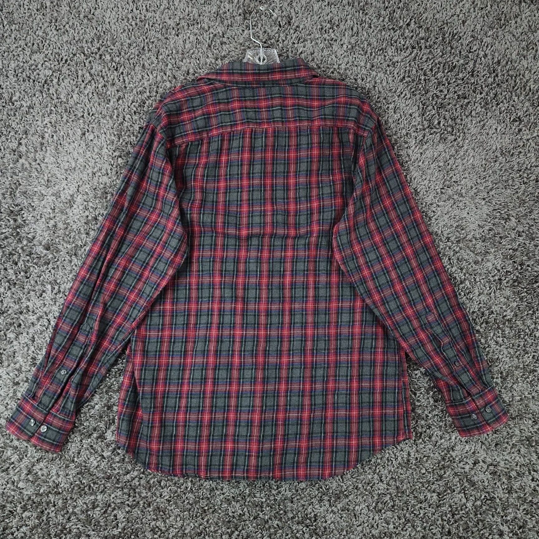 Banana Republic Banana Republic Mens Red Gray Plaid Long Sleeve Flannel Button Up Shirt Large Size US L / EU 52-54 / 3 - 5 Thumbnail