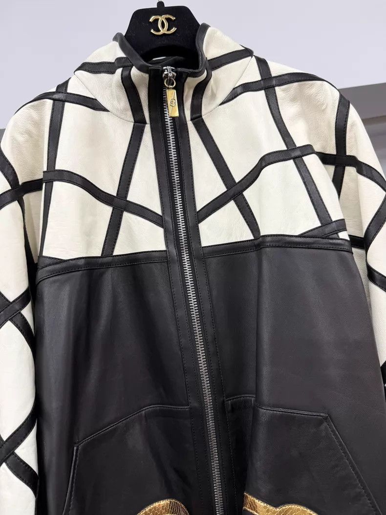 Gucci Gucci White and black plaid stitching gold thread embroide Size S / US 4 / IT 40 - 2 Thumbnail