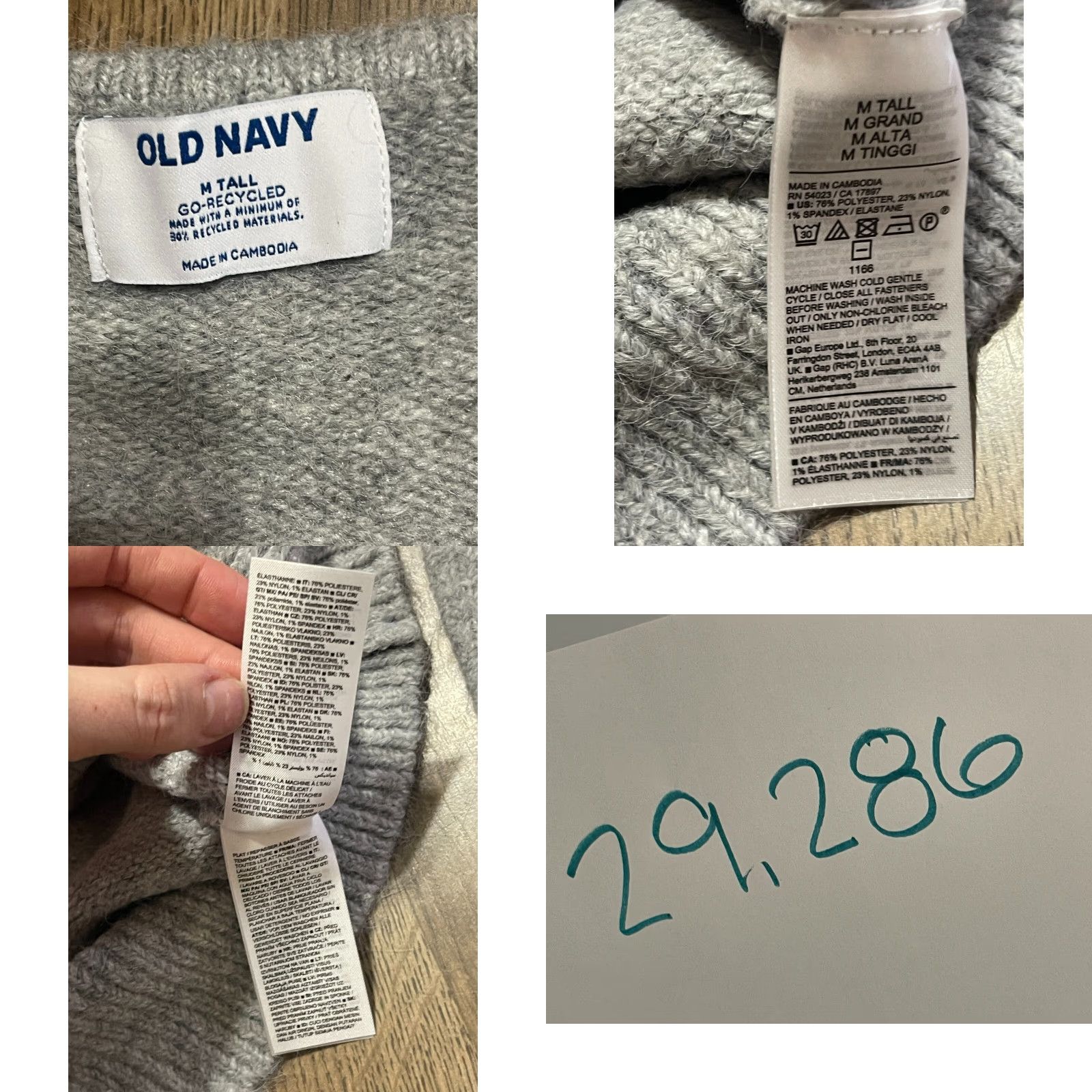 Old Navy Old Navy Sweater Women's Medium Tall Gray Buttons Cardigan NWT Size M / US 6-8 / IT 42-44 - 8 Thumbnail