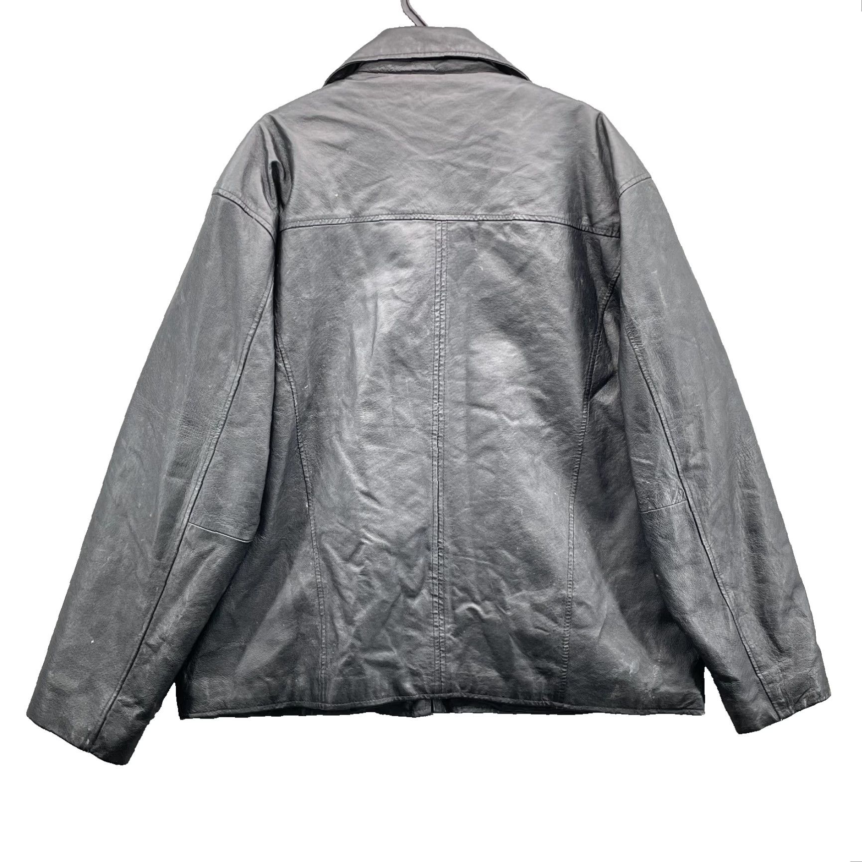 Vintage VINTAGE Burk's Bay Leather Jacket Men XL Insulated Classic Moto 90s Biker Leather Jacket Black XL Mens Size US XL / EU 56 / 4 - 2 Thumbnail