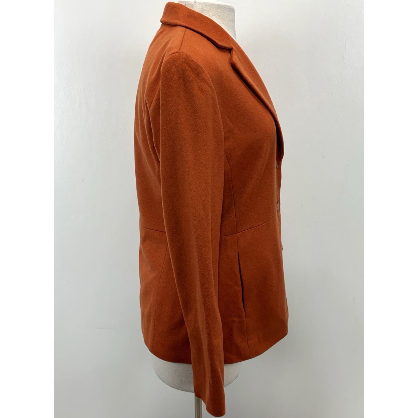Vintage Nieman Marcus X Loro Piana Blazer Women’s 8 Orange 100% Cashmere Luxury Jacket Size M / US 6-8 / IT 42-44 - 4 Thumbnail
