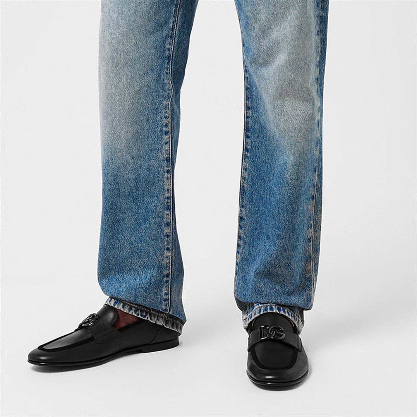 Dolce & Gabbana o1g2r1mq0426 Logo Loafers in Black Size US 9 / EU 42 - 3 Thumbnail