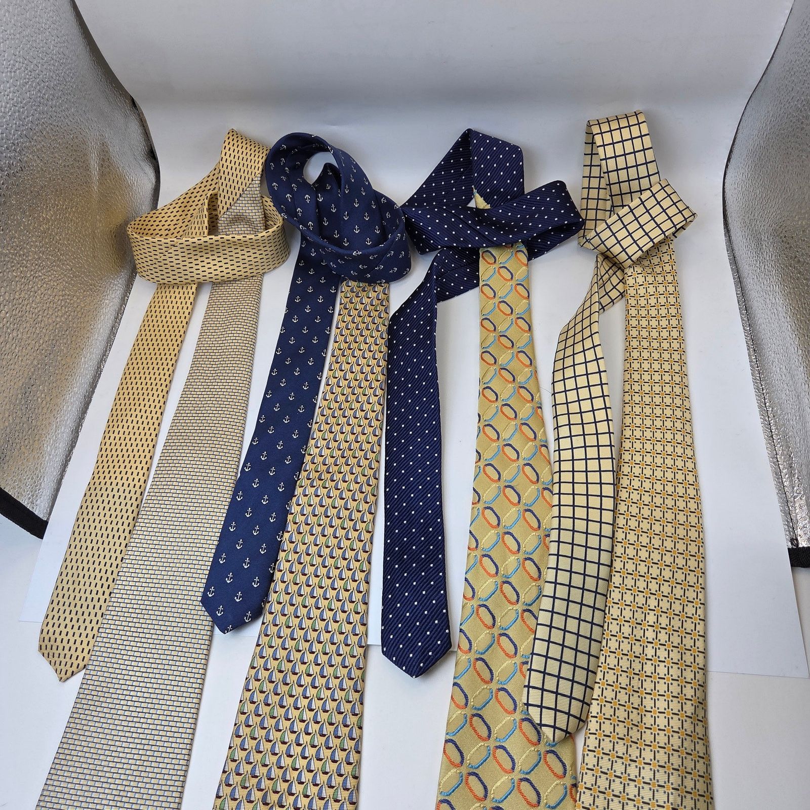 Tommy Hilfiger Tommy Hilfiger Silk Tie Lot 4 USA Nautical Contrast Tips Size ONE SIZE - 7 Thumbnail