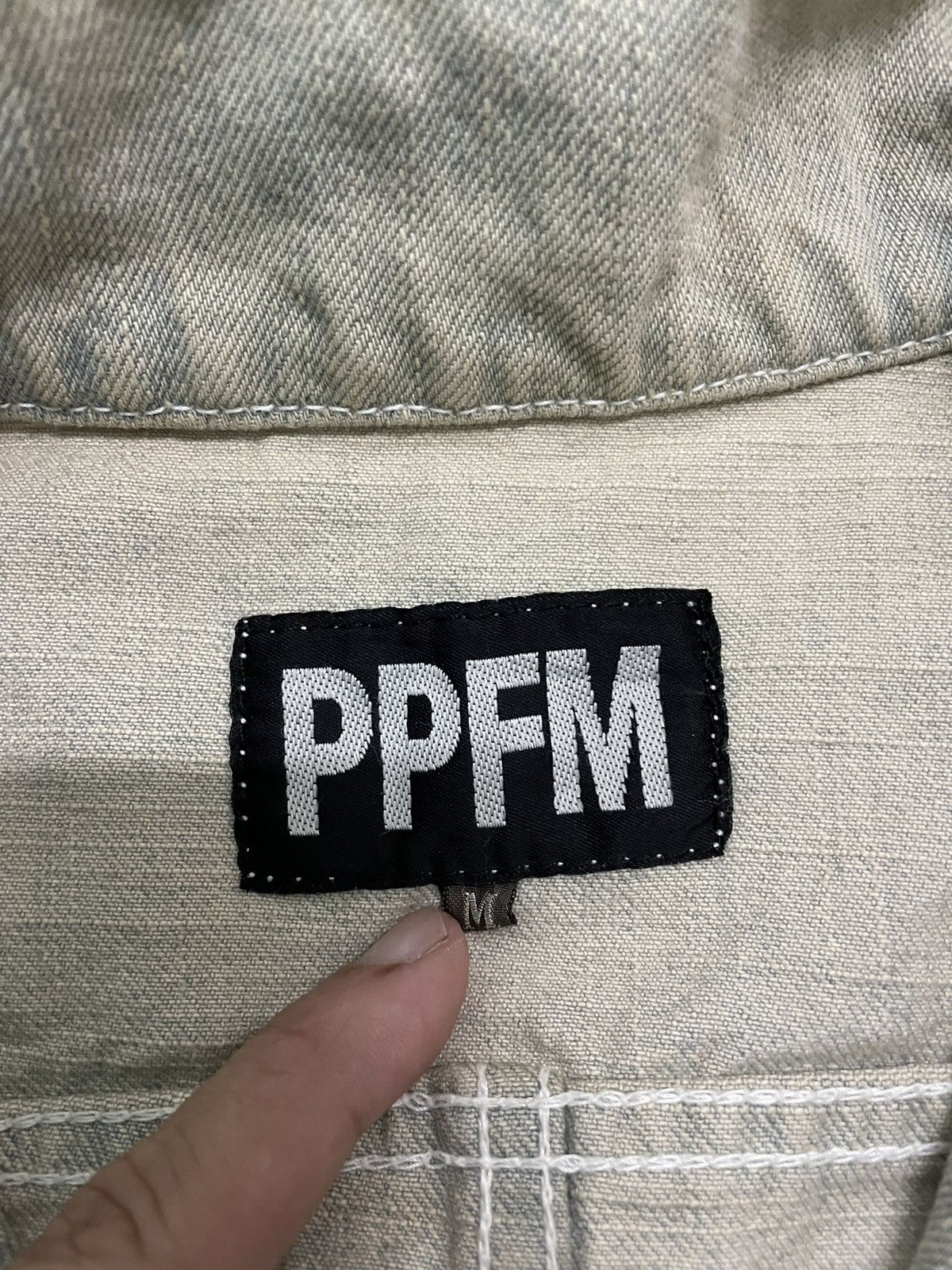 Japanese Brand × PPFM PPFM Denim Jacket Button Up Rare Design Distressed Size US M / EU 48-50 / 2 - 12 Thumbnail