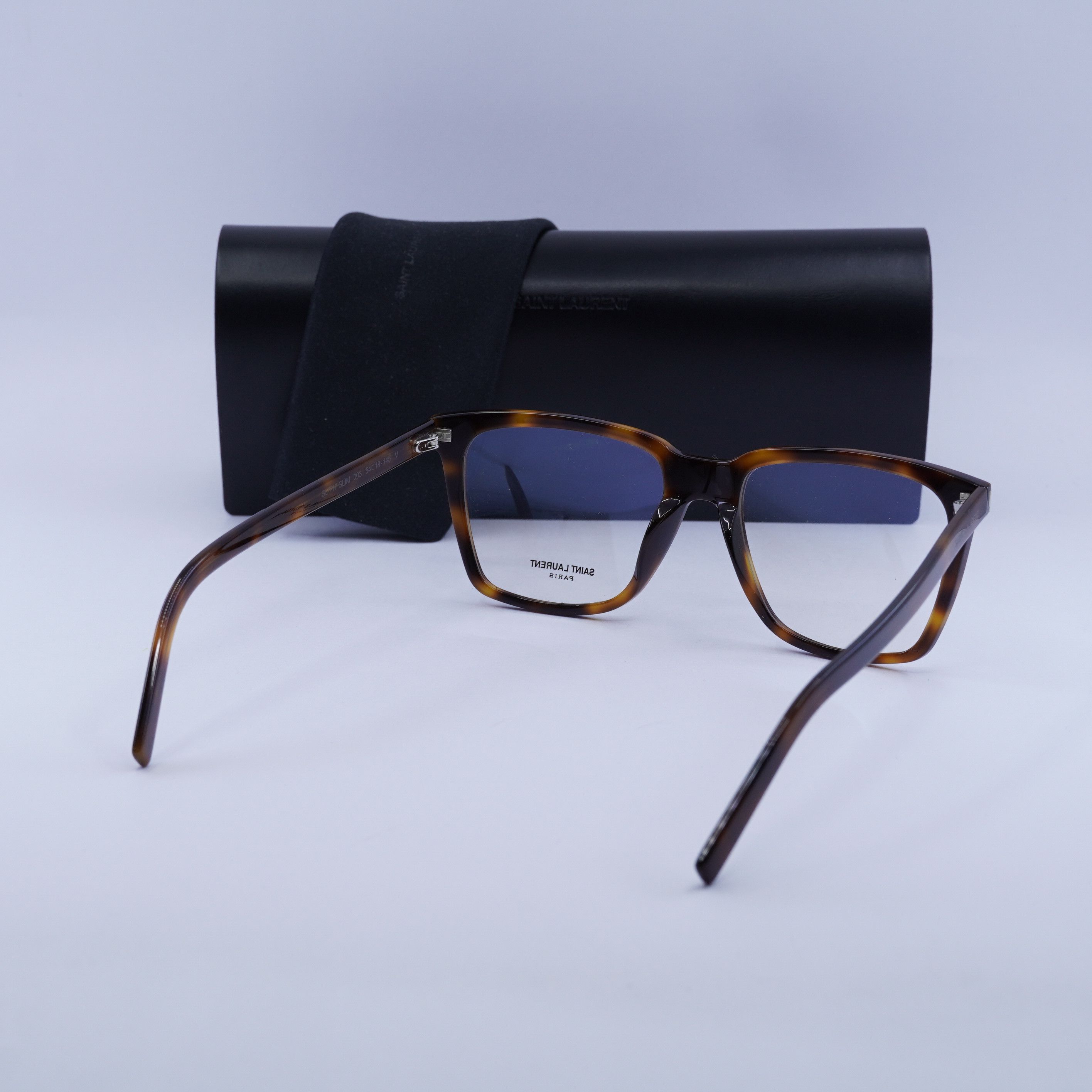 Saint Laurent Paris Saint Laurent SL717 SLIM 003 Eyeglasses Havana 54mm Square Size ONE SIZE - 10 Thumbnail