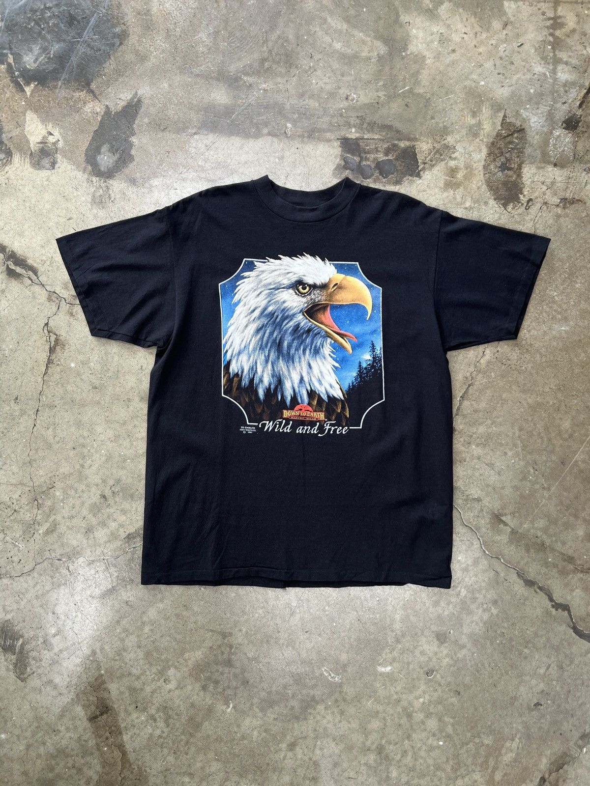 Harley Davidson Vintage 1991 3D Emblem Wild and Free Eagle Nature Tee XL Size US XL / EU 56 / 4 - 2 Thumbnail