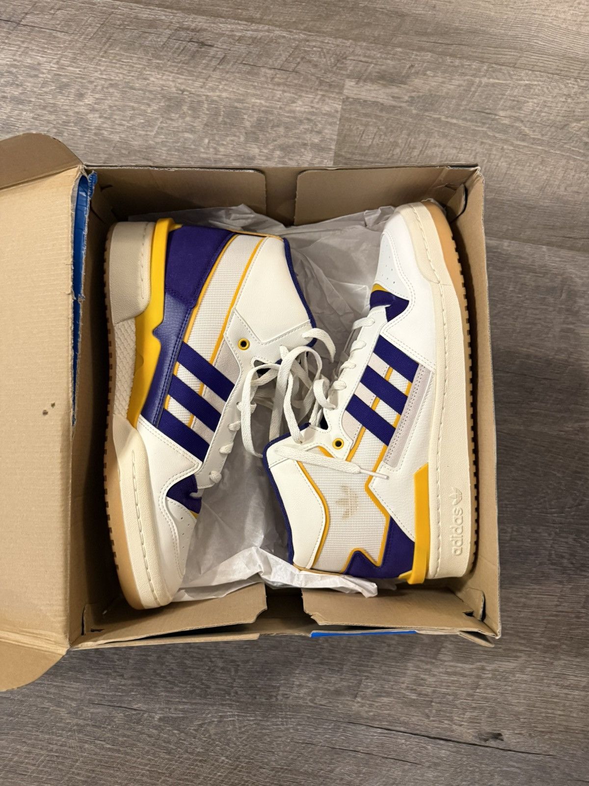 Adidas Adidas Forum Exhibit Mid 2 “Lakers” Size US 10.5 / EU 43-44 - 6 Thumbnail