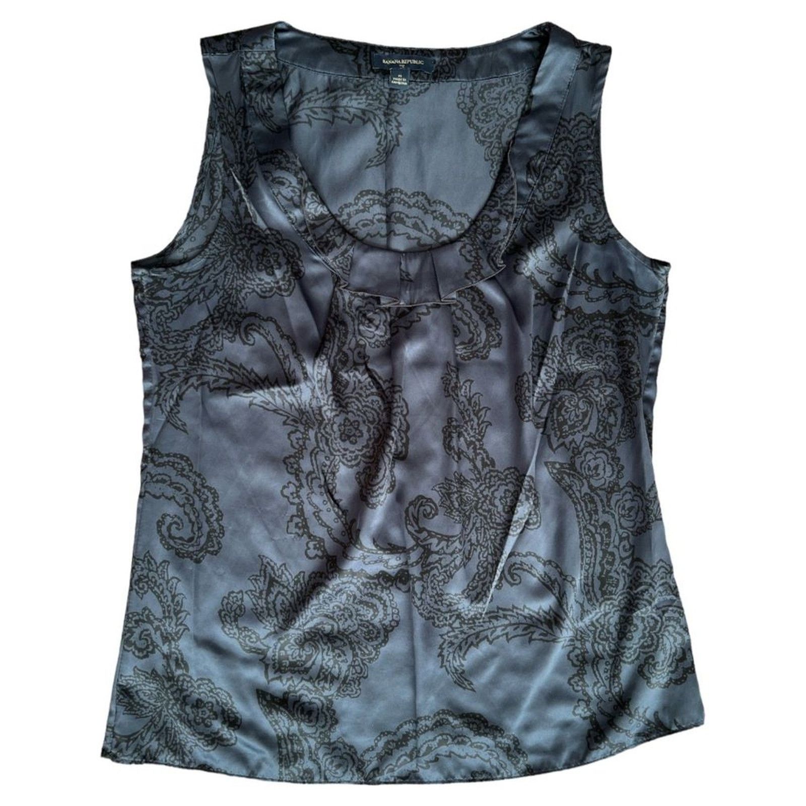 Banana Republic Banana Republic Navy Printed Boat Neck Sleeveless Top, M Size M / US 6-8 / IT 42-44 - 2 Thumbnail