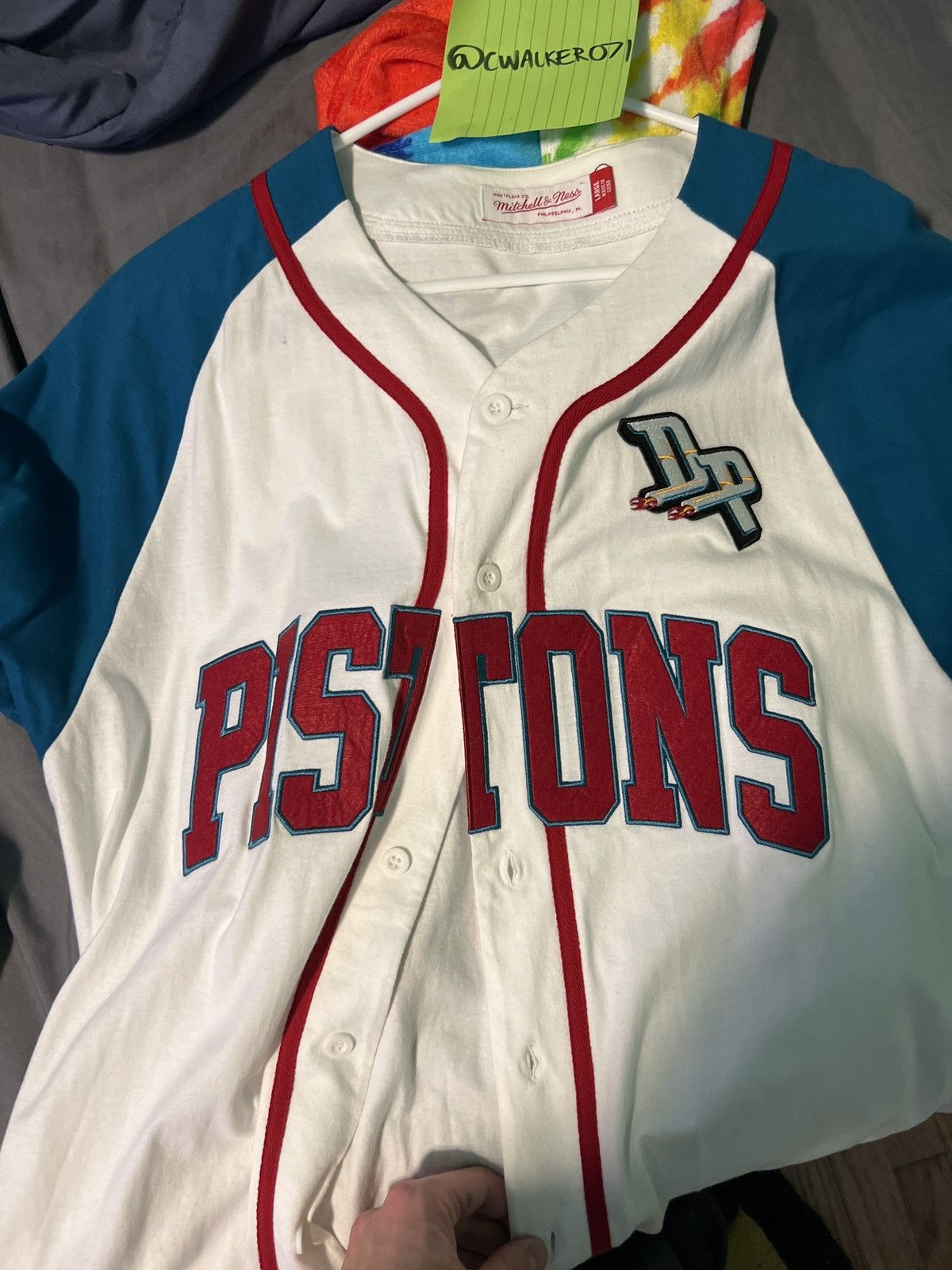 Mitchell & Ness Detroit pistons button up baseball jersey Size US L / EU 52-54 / 3 - 3 Thumbnail