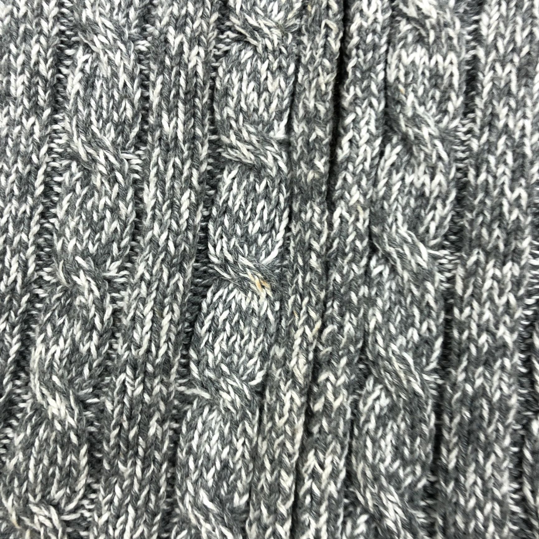 Vintage L.L.Bean Women's S 100% Cotton Cable Knit Full Zip Hooded Sweater Heather Gray Size S Regular Knit Style Full Zip Casual Size S / US 4 / IT 40 - 3 Thumbnail