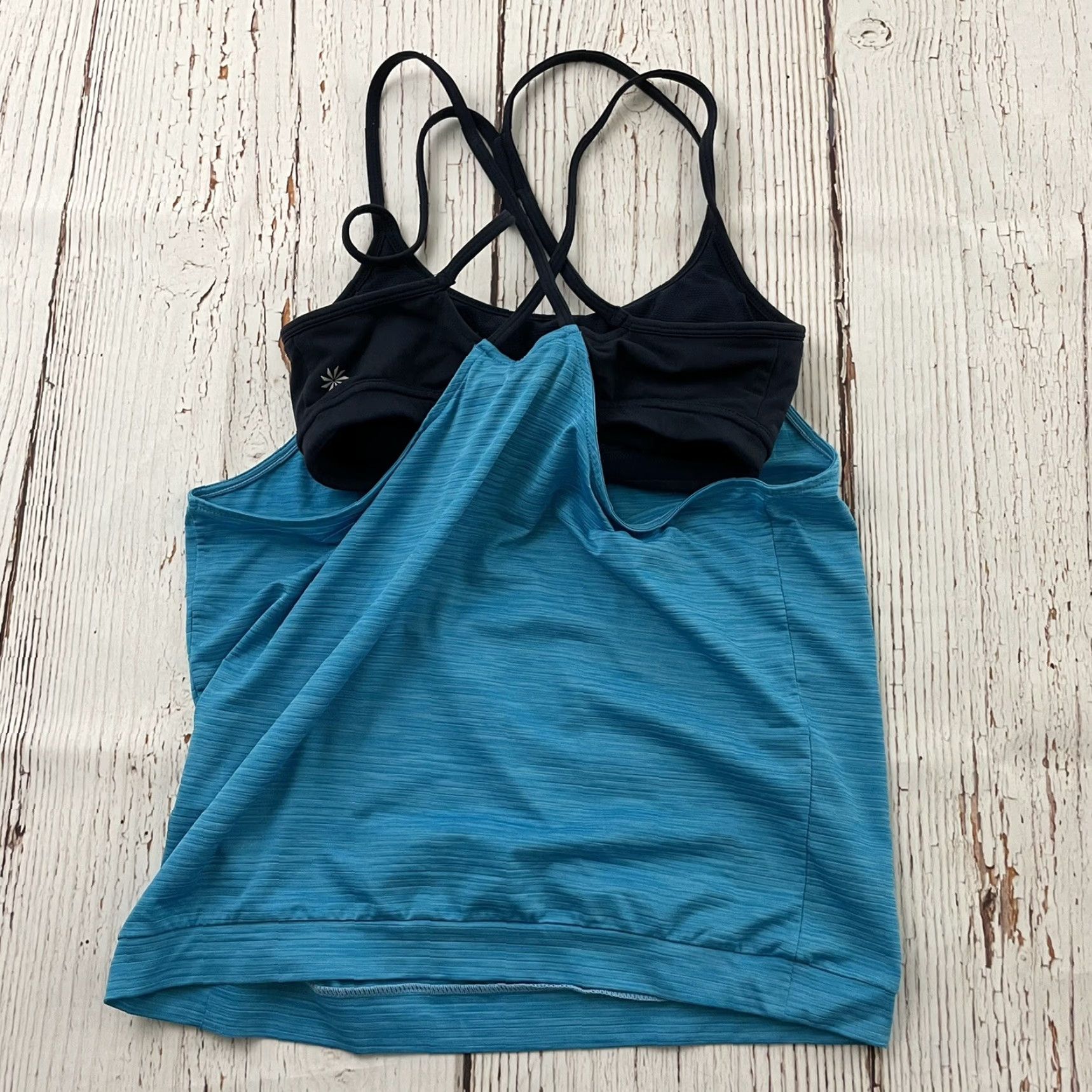 Athleta VINTAGE Athleta Strappy Built In Bra Flowy Yoga Tank Top Blue Women's Small Size S / US 4 / IT 40 - 4 Thumbnail