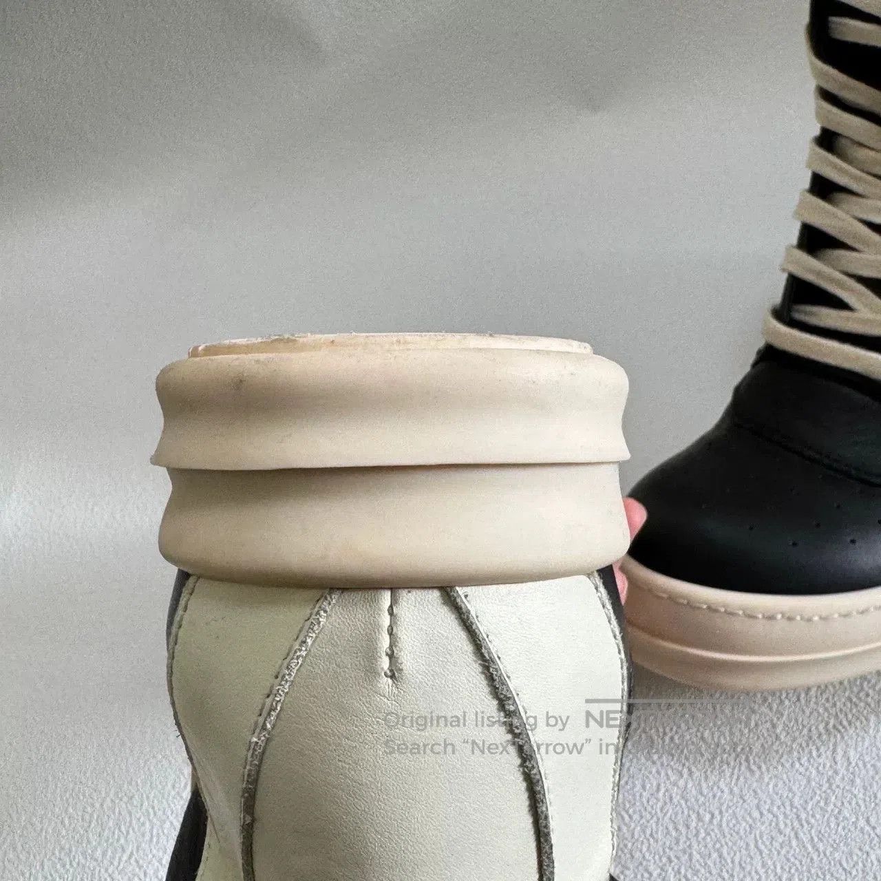 Rick Owens rick owens black and white leather sneakers. Size US 5 / EU 37 - 7 Thumbnail