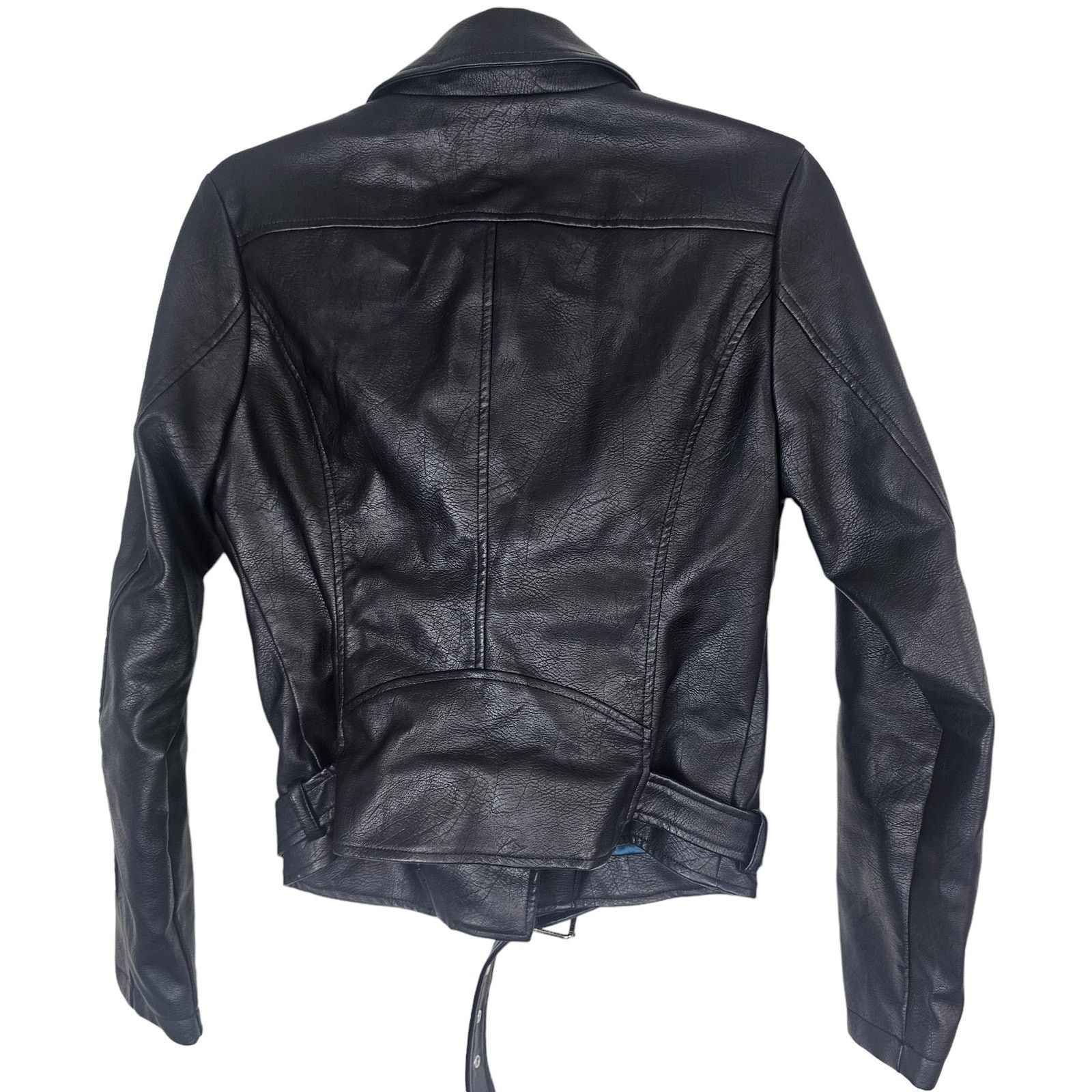 Modernica ModCloth Womens Faux Leather Biker Jacket S Moto Rockability Size S / US 4 / IT 40 - 9 Thumbnail