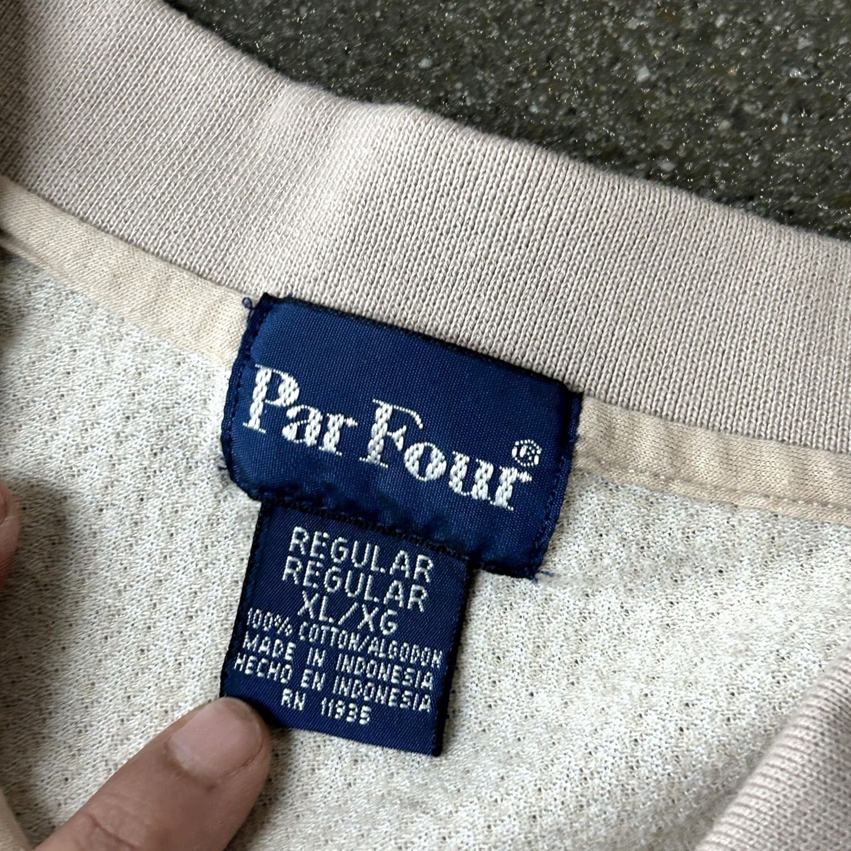 Vintage Par Four Polo Shirt Mens XL Beige Striped Knit Short Sleeve Golf Casual Size US XL / EU 56 / 4 - 3 Thumbnail