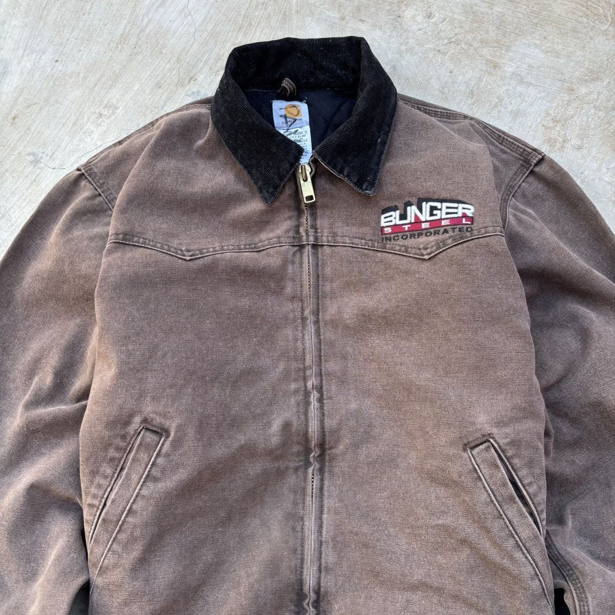 Carhartt Vintage 00s Sunfaded Carhartt Santa Fe Jacket J14 CHT Size US L / EU 52-54 / 3 - 3 Thumbnail