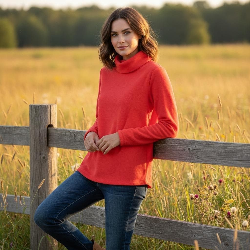 Talbots Talbots Orange Fleece Turtleneck Size XS Size XS / US 0-2 / IT 36-38 - 1 Thumbnail