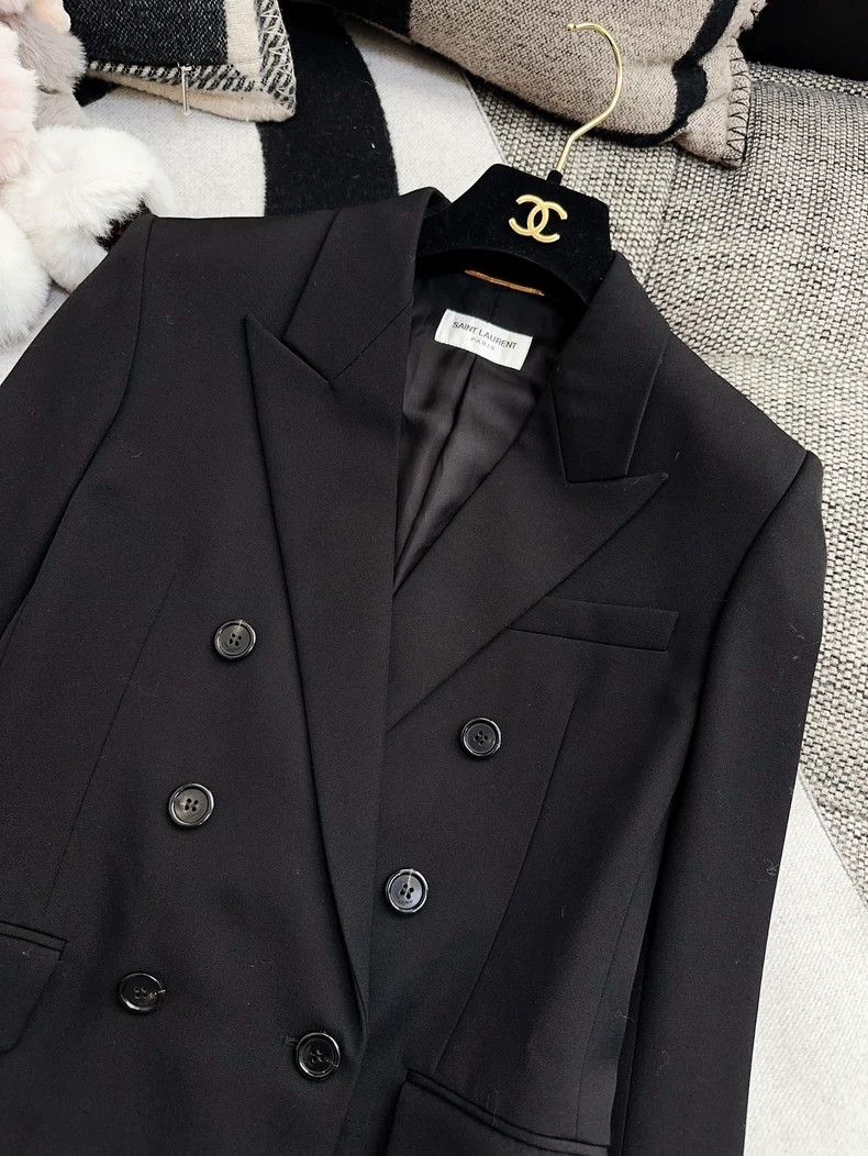 Saint Laurent Paris Saint Laurent Paris Black double-breasted blazer 2505-Nexta Size XS / US 0-2 / IT 36-38 - 3 Thumbnail