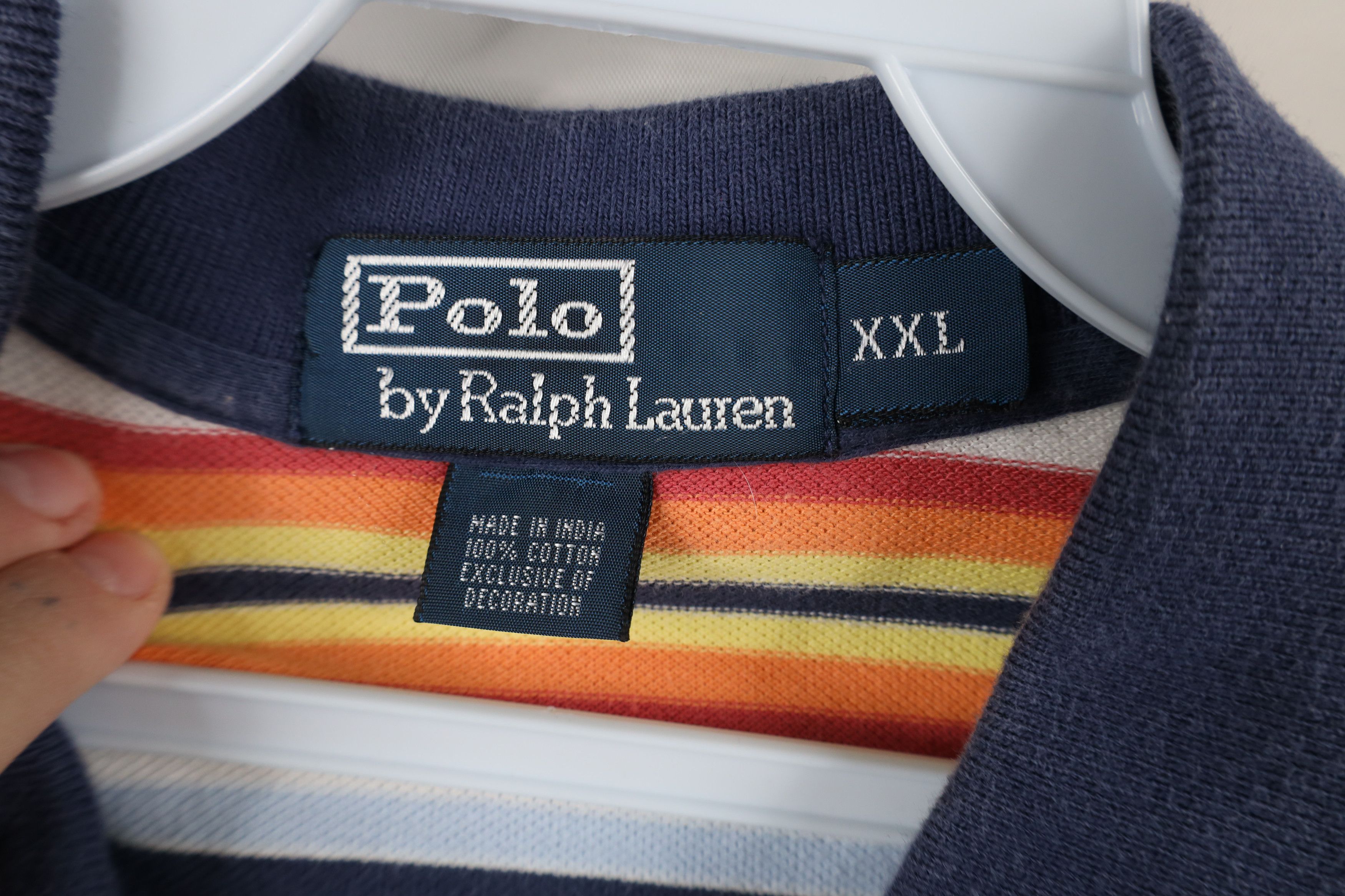Polo Ralph Lauren Vintage 90s Ralph Lauren Rainbow Striped Collared Polo Shirt Size US XXL / EU 58 / 5 - 7 Thumbnail