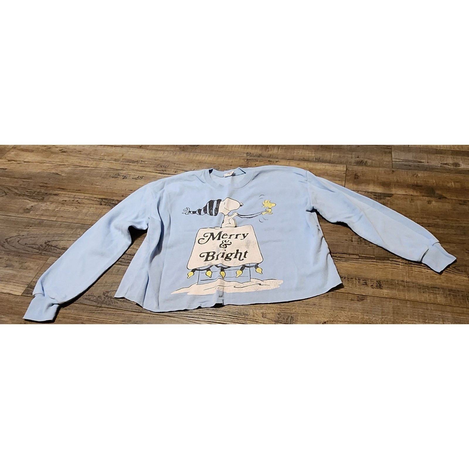 Peanuts Blue Snoopy XS Merry And Bright Sweatshirt. 1385 Size XS / US 0-2 / IT 36-38 - 1 Thumbnail