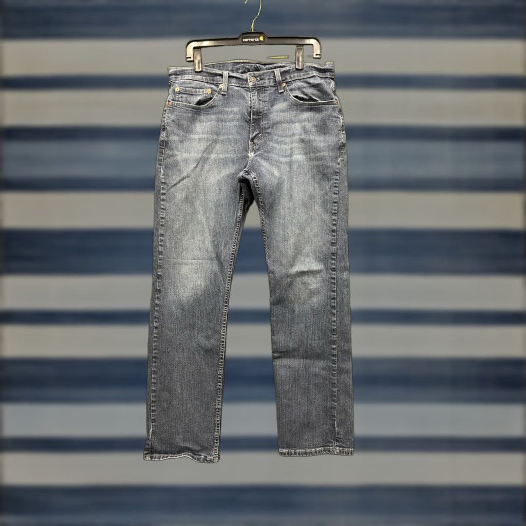 Levi's Levis 559 Jeans Mens 33x32 Blue Dark Wash Relaxed Straight Fit Distressed Work Size US 33 - 1 Thumbnail