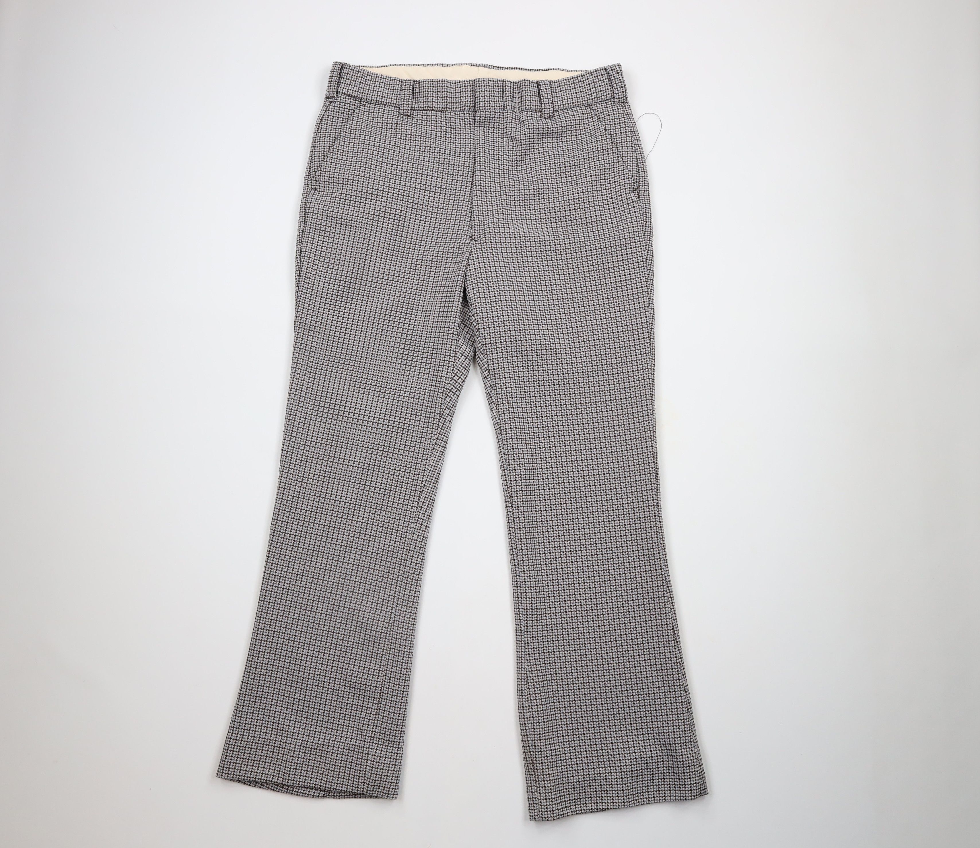Vintage Vintage 70s Streetwear Knit Houndstooth Bell Bottoms Pants Size US 36 / EU 52 - 1 Thumbnail