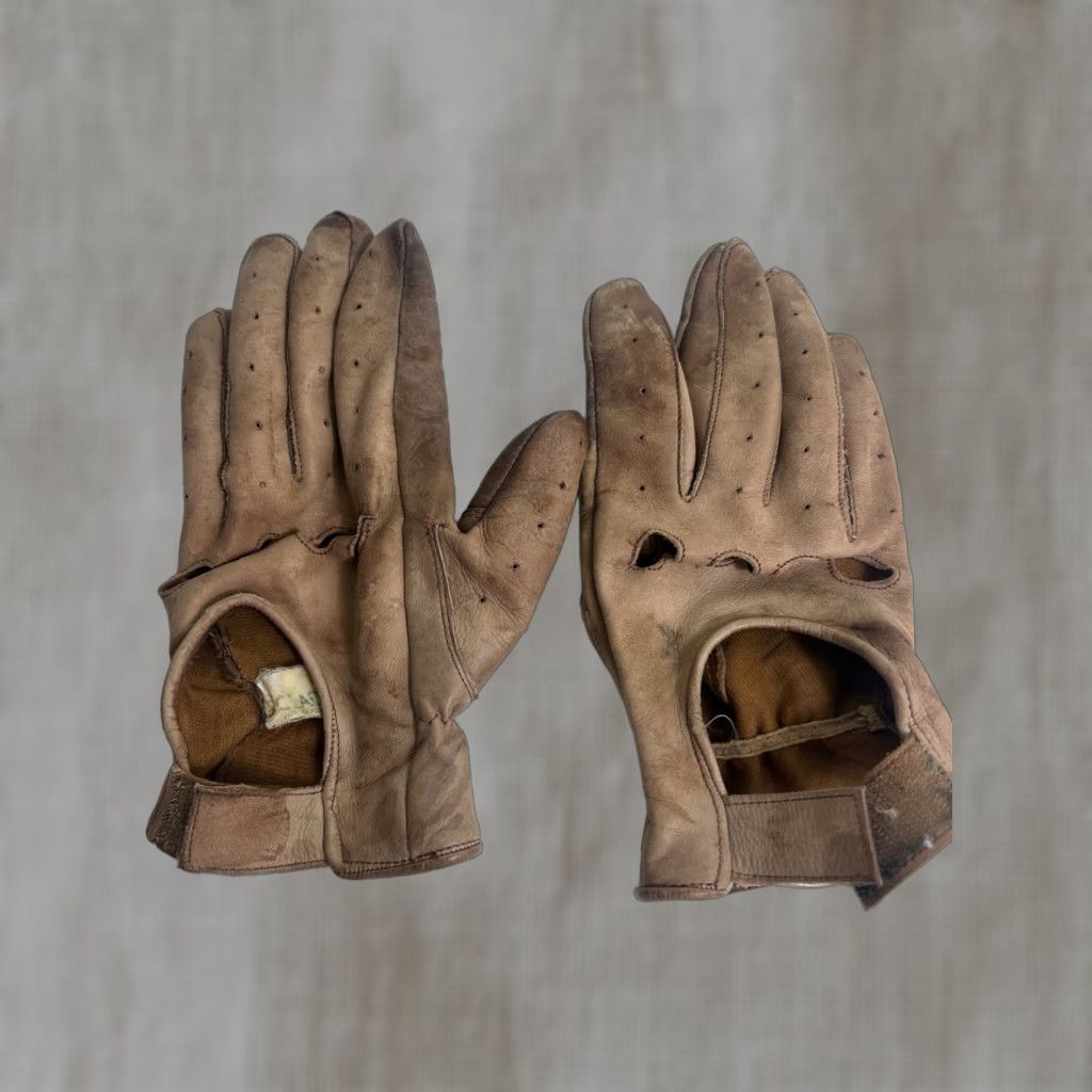 Vintage Gladiator Driving Gloves Women XL Brown Leather Distressed Sports Glove Size ONE SIZE - 1 Thumbnail