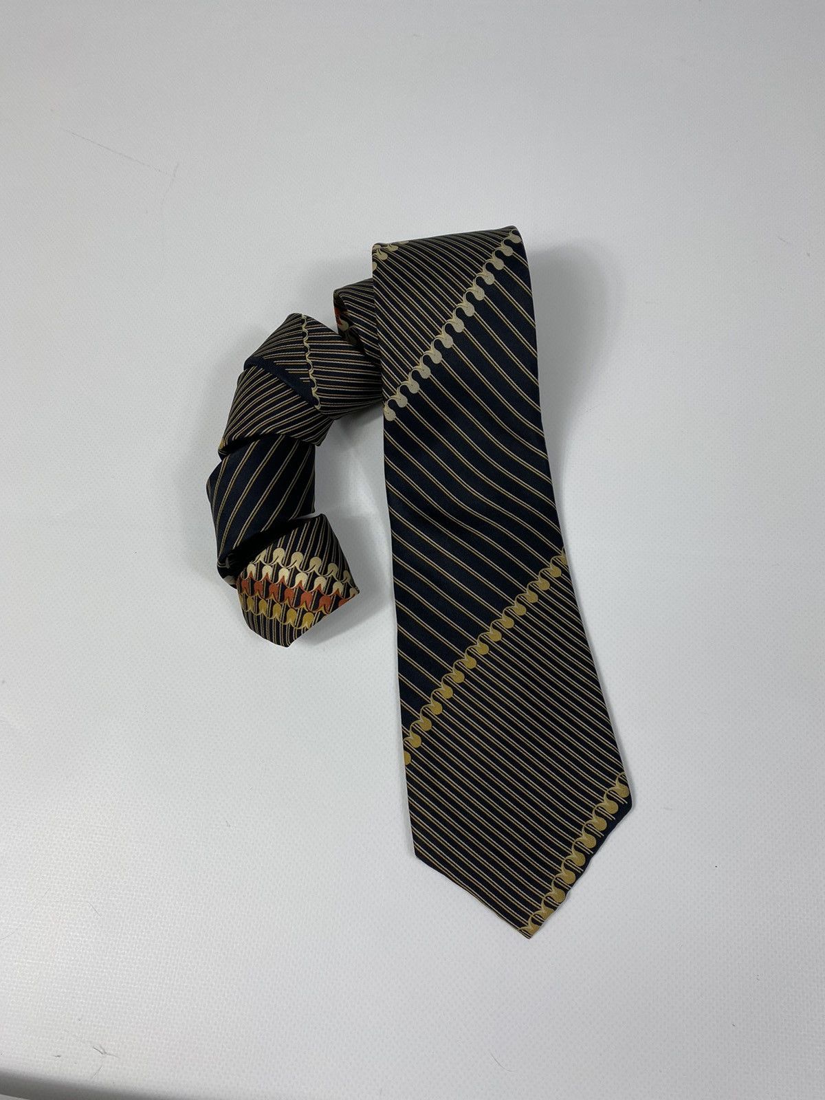 Christian Dior Monsieur 🔥LASTDROP🔥 Vintage 70s 80s Dior Abstract Striped Silk Tie Size ONE SIZE - 9 Thumbnail