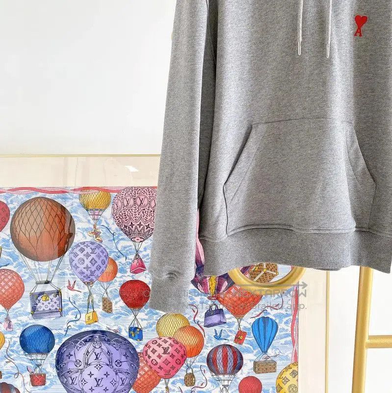 AMI AMI Gray Cotton Long Sleeve Hoodie . Size XS / US 0-2 / IT 36-38 - 4 Thumbnail