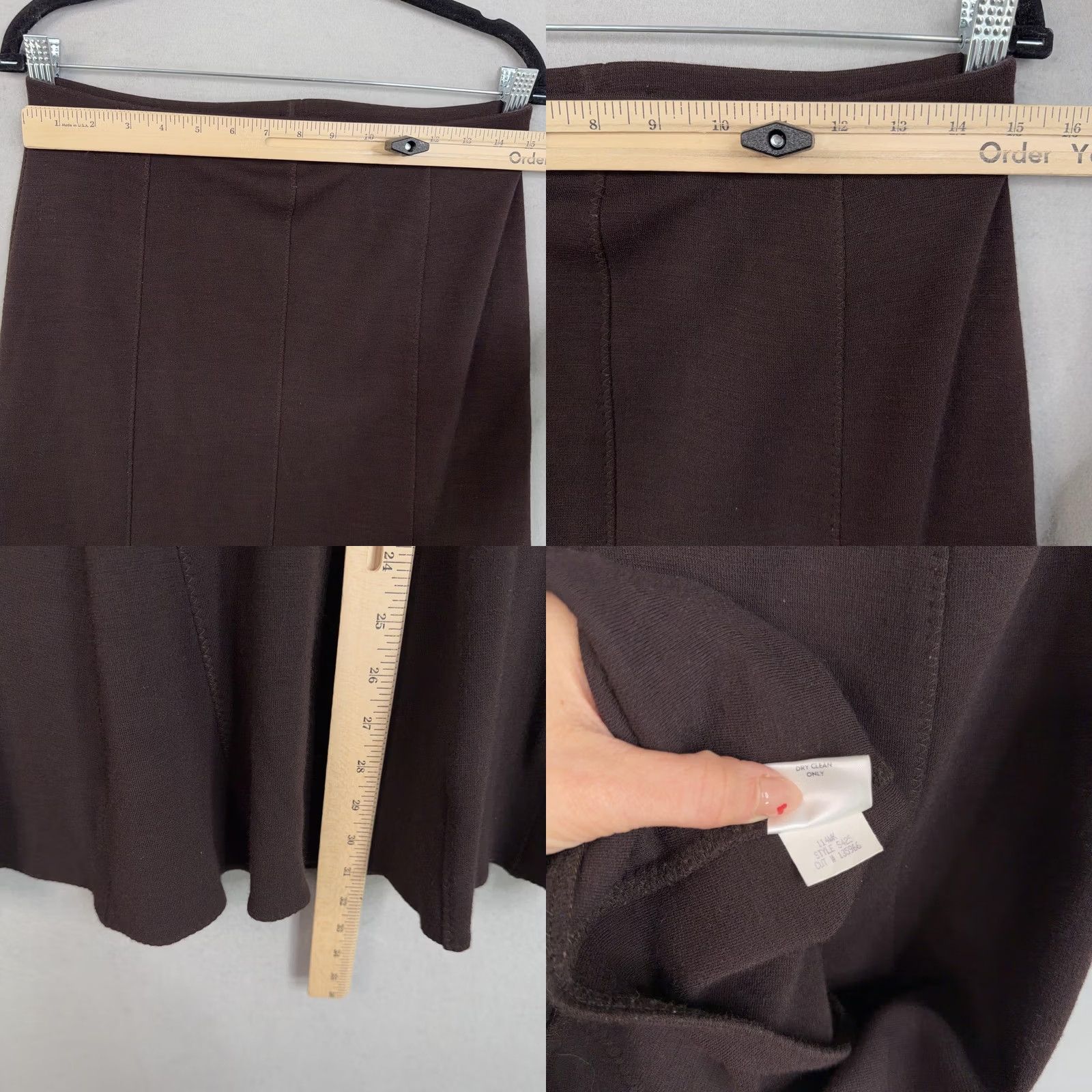 Eileen Fisher Eileen Fisher Skirt Womens Small Brown Knit Trumpet Flare Maxi Minimal USA Size 28" / US 6 / IT 42 - 8 Thumbnail