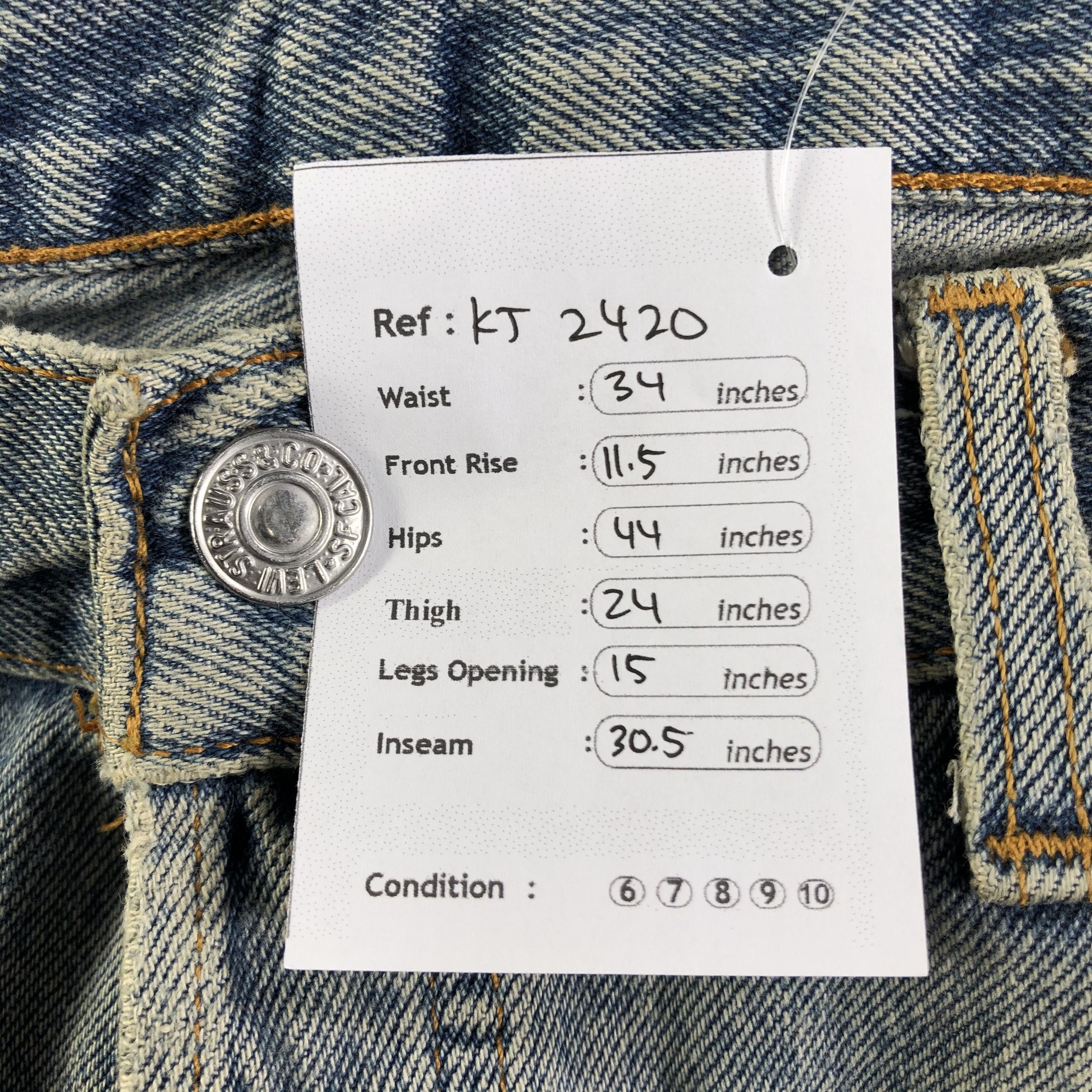 Levi's Vintage Levis 501 Jeans Ripped Denim KJ2420 Size US 34 / EU 50 - 13 Thumbnail