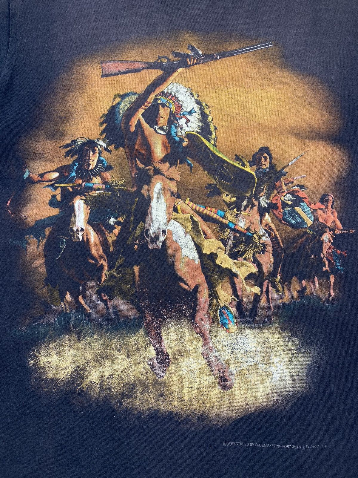 Vintage 1993 Vintage Distressed 3D Emblem Indian Riot Graphic Tee Size US L / EU 52-54 / 3 - 5 Thumbnail