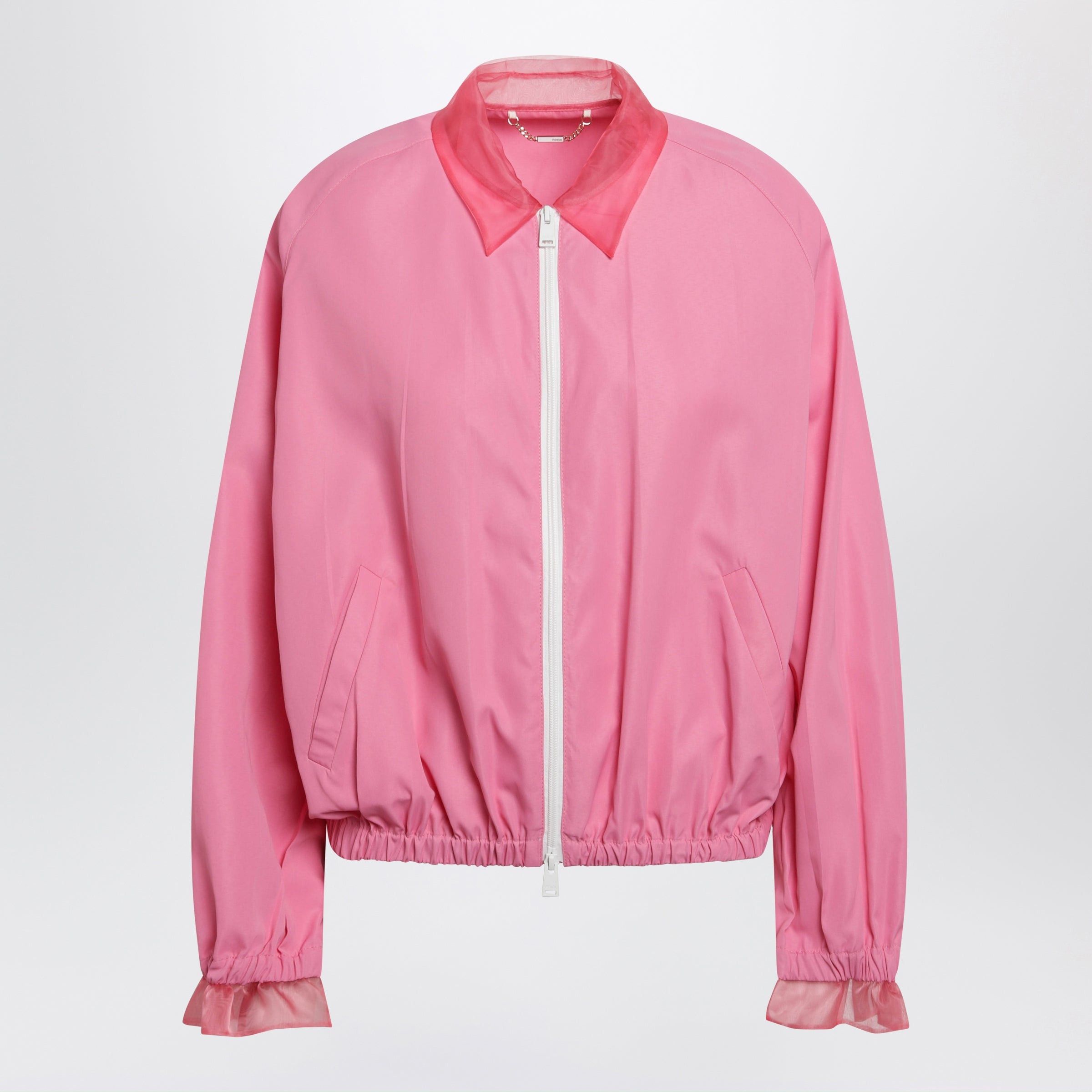 Fendi Fendi Pink Technical Viscose Bomber Jacket Size S / US 4 / IT 40 - 1 Thumbnail
