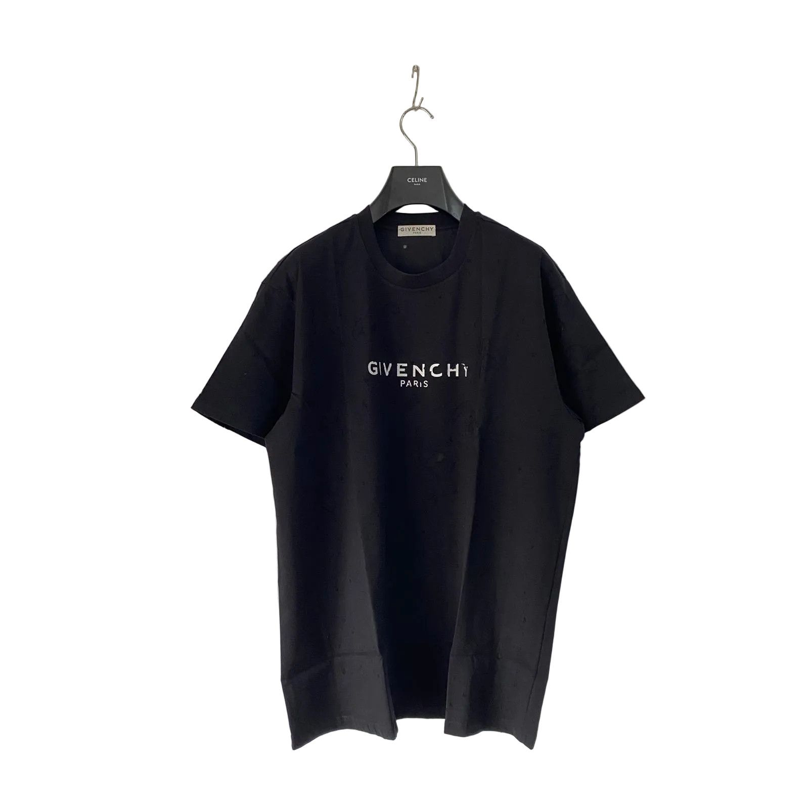 Givenchy Black Destroyed Blurred Logo Oversized T-Shirt Size US XL / EU 56 / 4 - 1 Thumbnail