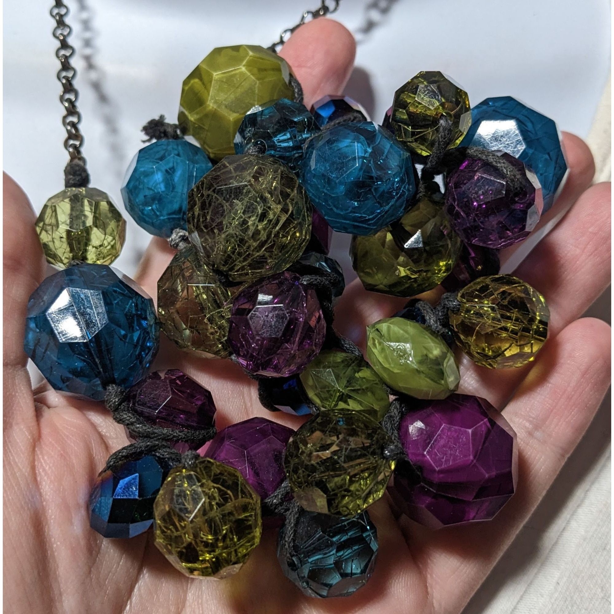 Other Chunky Cool Tone Rainbow Beaded Necklace Size ONE SIZE - 10 Thumbnail