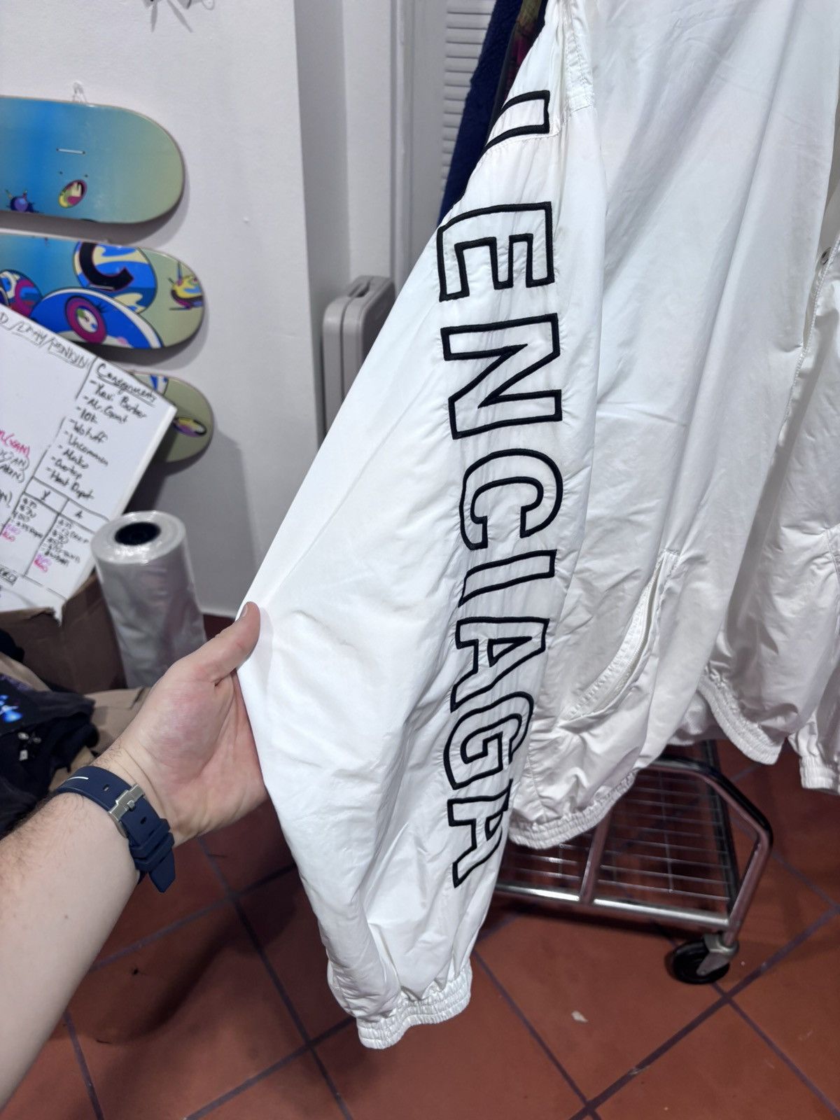 Balenciaga Balenciaga Logo-Embroidered White Jacket Size US XS / EU 42 / 0 - 3 Thumbnail