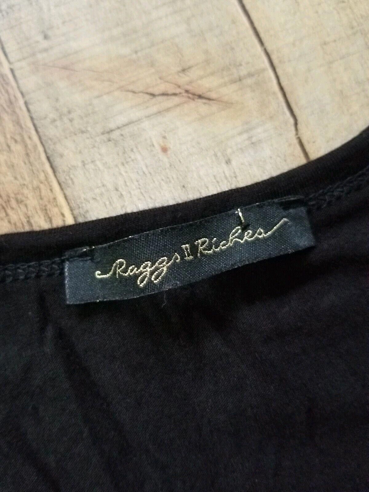 Designer Raggs To Riches Top Medium Baseball Short Sleeve Black Size M / US 6-8 / IT 42-44 - 3 Thumbnail