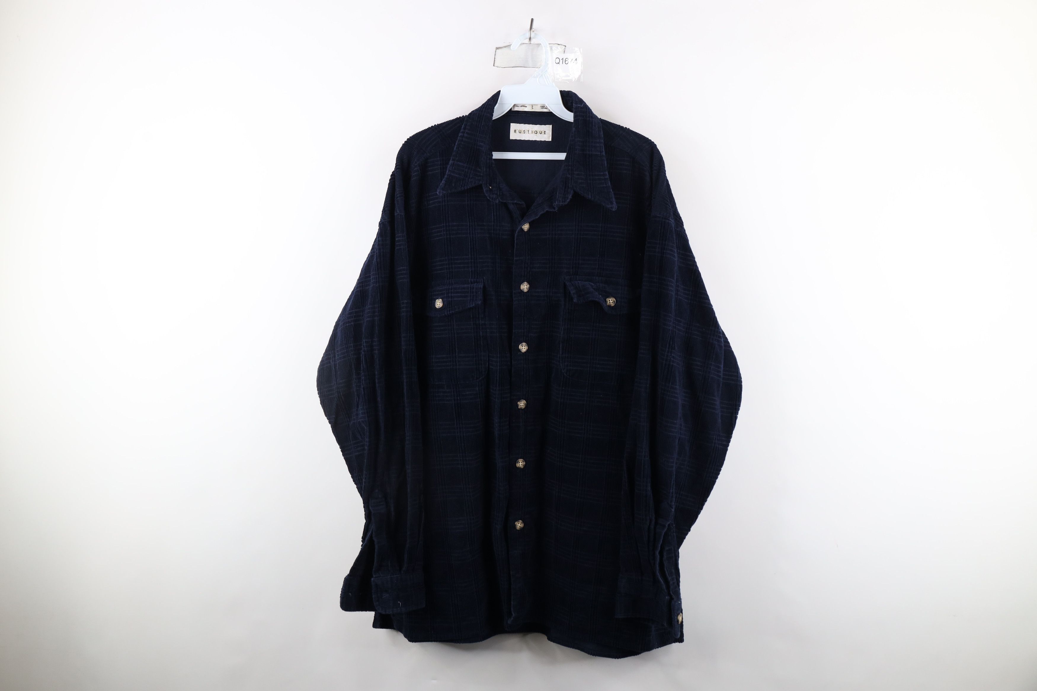 Vintage Vintage 90s Streetwear Fit Heavyweight Corduroy Button Shirt Size US L / EU 52-54 / 3 - 1 Thumbnail
