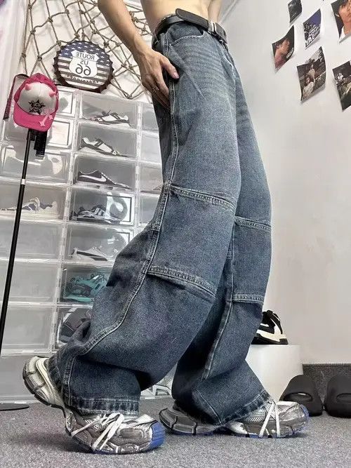 VIBE Vintage washed distressed rippled rare jeans Size US 34 / EU 50 - 8 Thumbnail