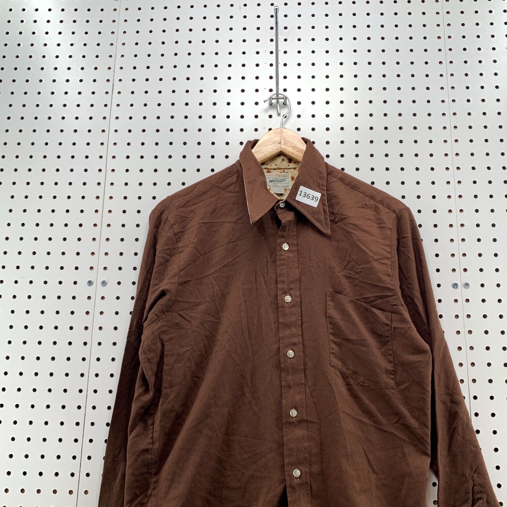 Vintage VINTAGE National Shirt Shop Shirt M Brown Long Sleeve Button-Up Casual Mens Size US M / EU 48-50 / 2 - 6 Thumbnail