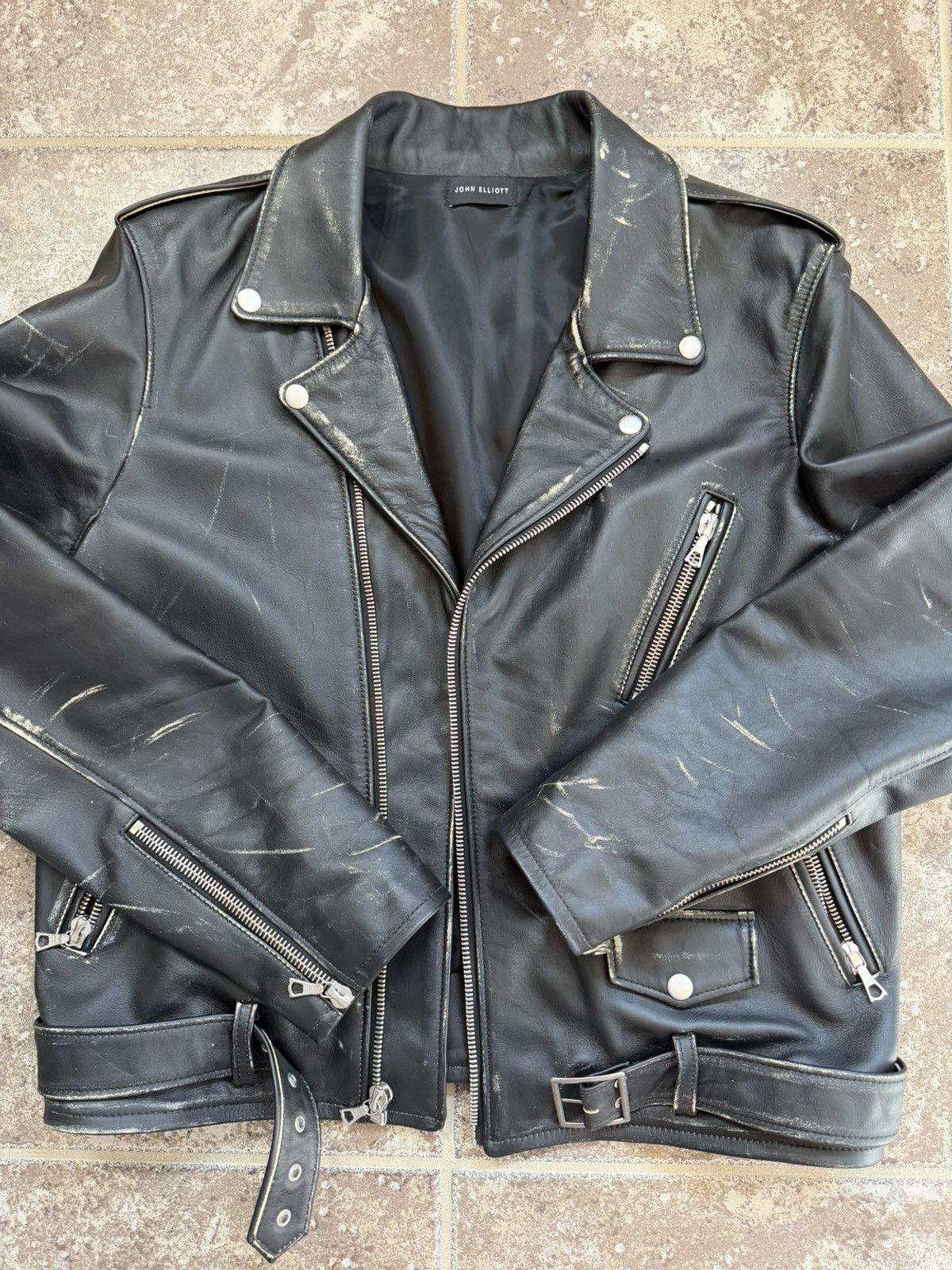 John Elliott John Elliott Leather Rider Moto Drifter Black Jacket Size 3 Size US L / EU 52-54 / 3 - 1 Thumbnail