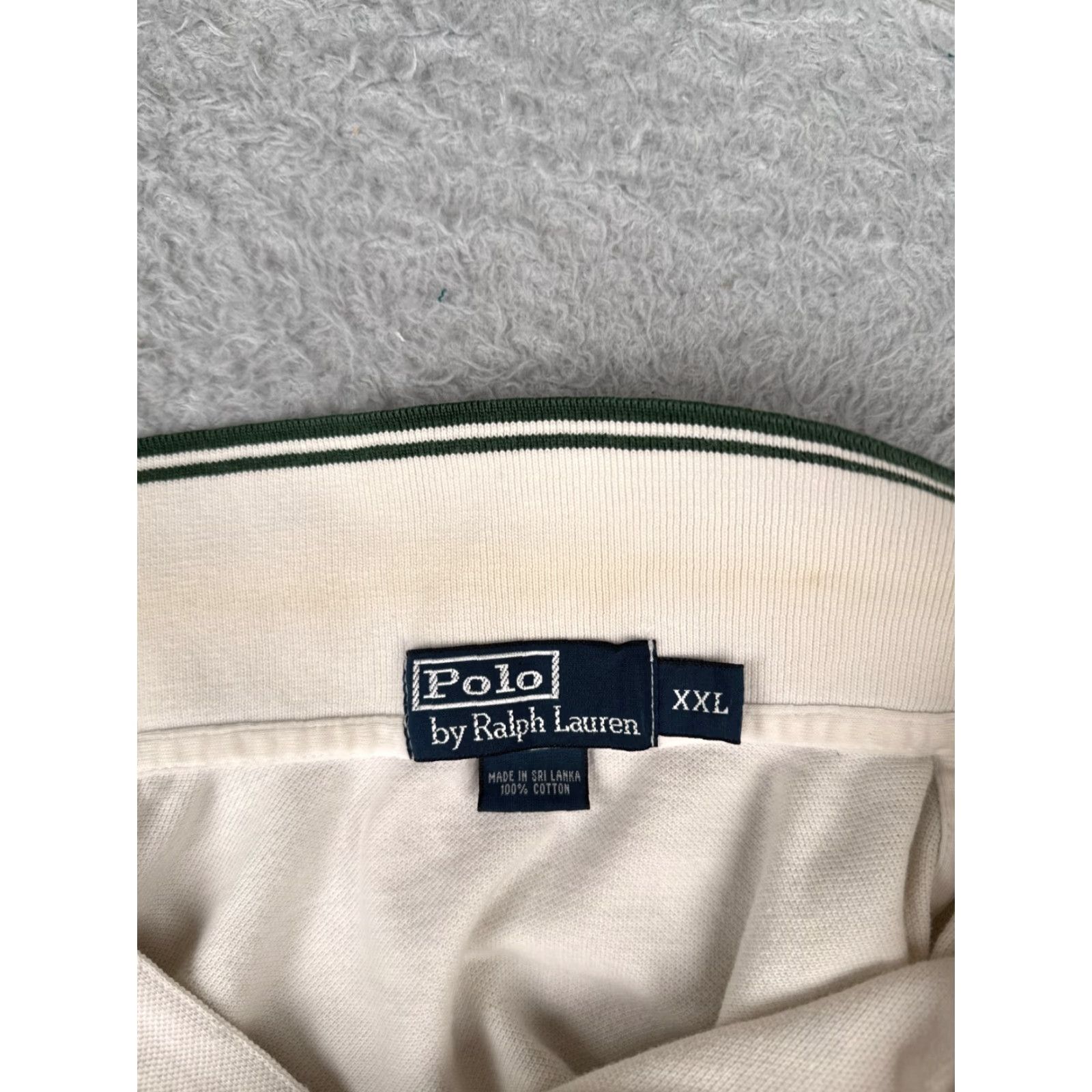 Ralph Lauren VINTAGE Ralph Lauren Polo Shirt Mens 2XL White Green 100% Cotton Knit Polo Shirt Mens XXLLarge White Green Polo Shirt Mens Size US XXL / EU 58 / 5 - 3 Thumbnail
