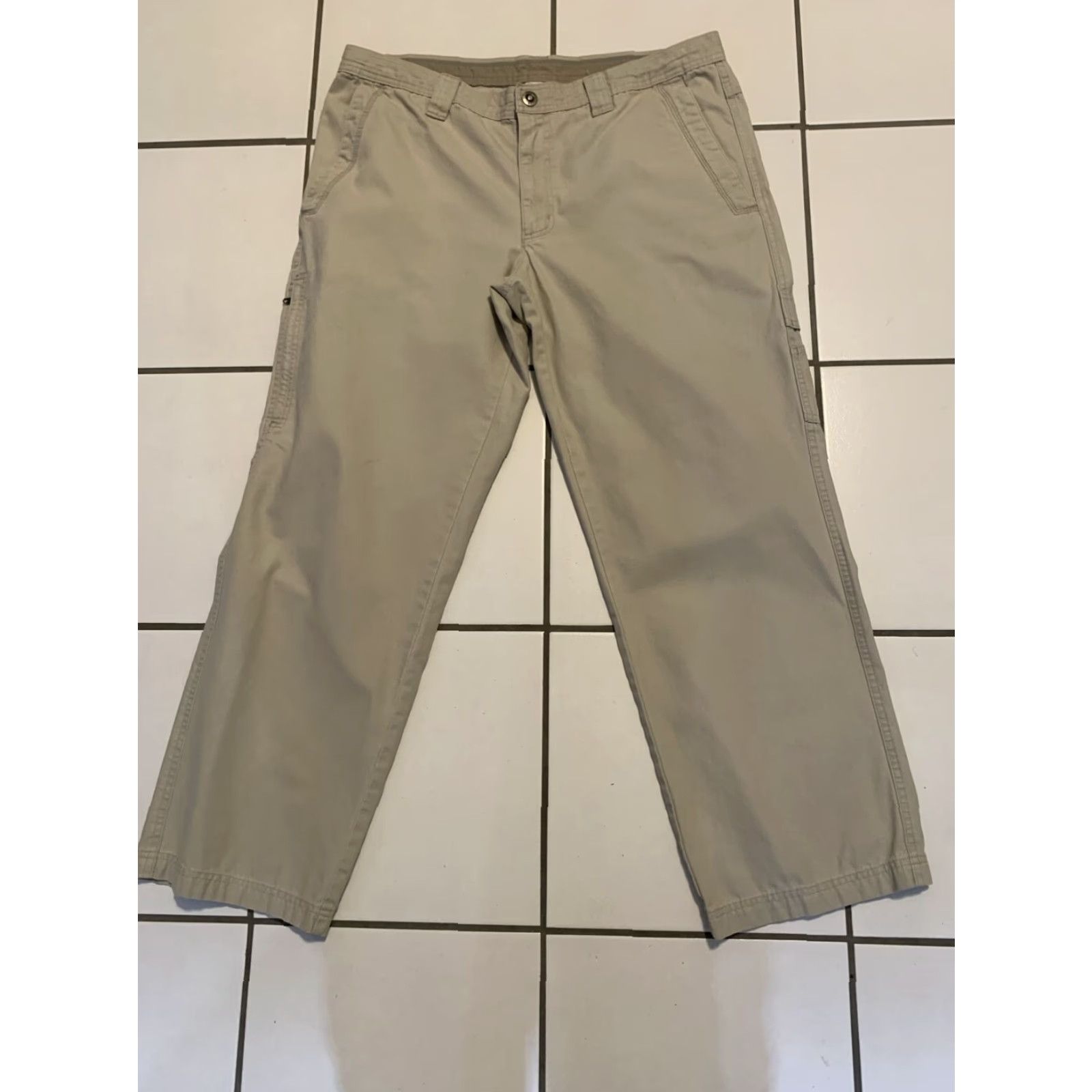 Vintage Mens Columbia Cargo Pants 36x30 Beige Omni-Shield Hiking Outdoors Cotton Size US 36 / EU 52 - 2 Thumbnail